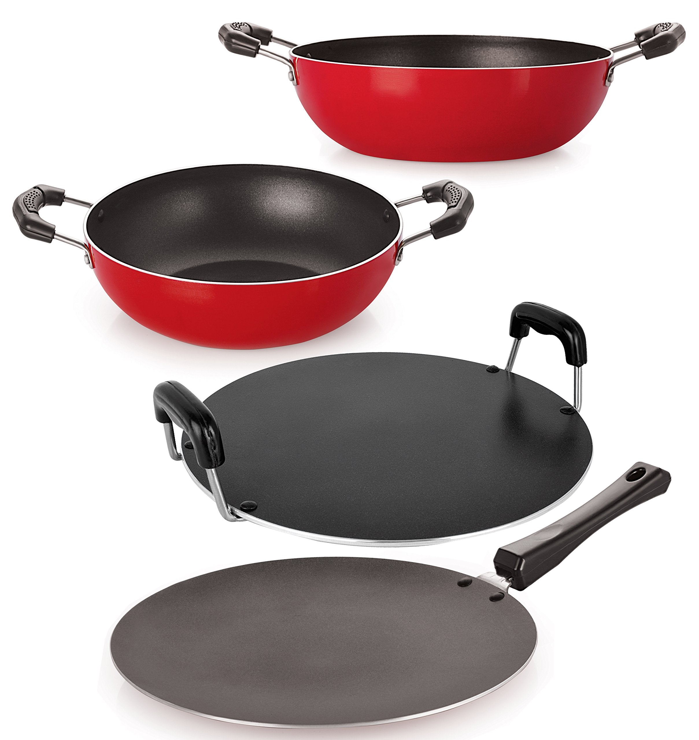 Nirlon NonStick Heavy Gauge Aluminium Tawa Kadhai Combo Gift Offer Set