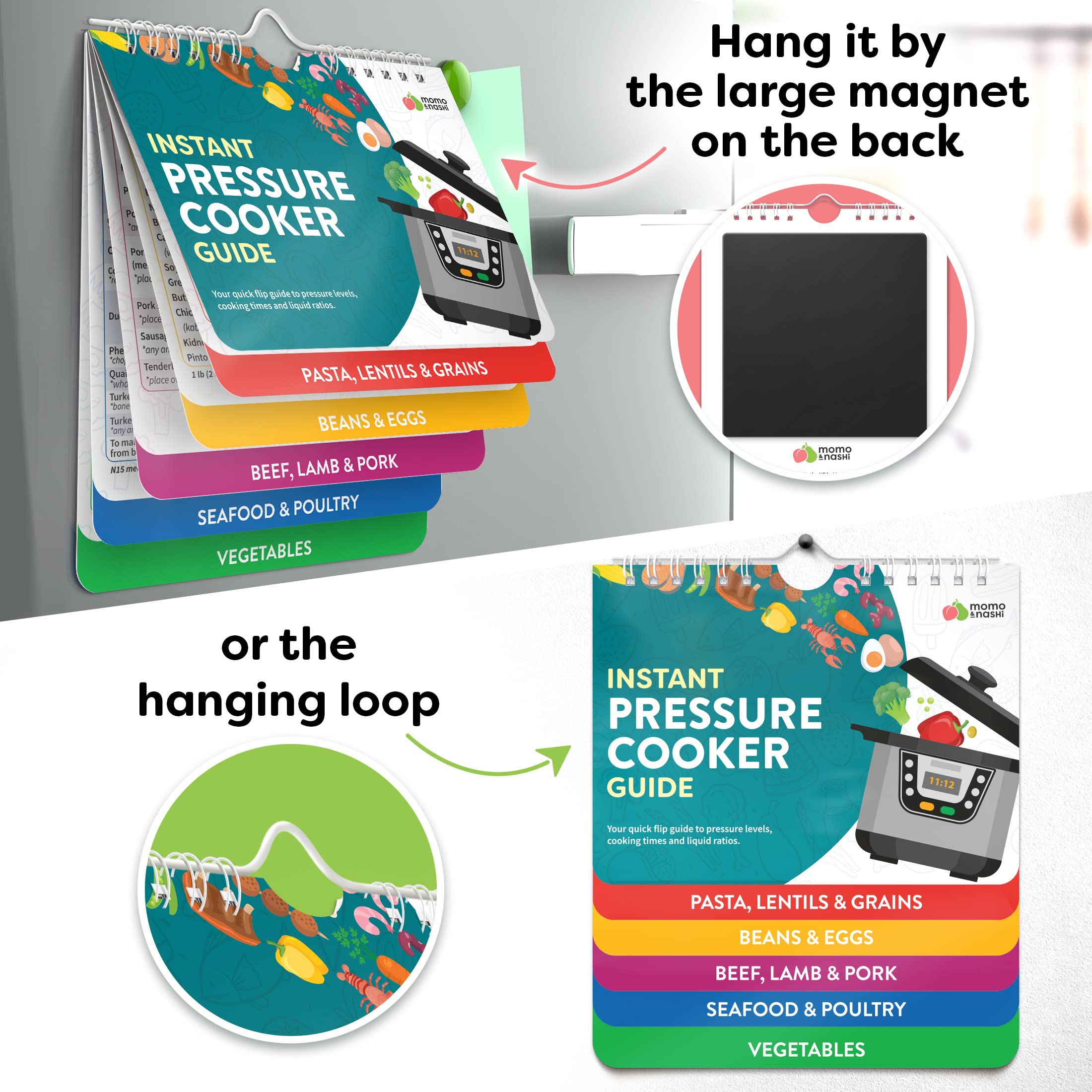 Instant Pot Magnetic Cheat Sheet Magnet Set - 7? x 6? Inches - Instant Pot Accessories - Instapot Pressure Cooker Magnet Sheets - Cooking Instapot Accessory Kitchen Gadgets Pot Cheat Sheets
