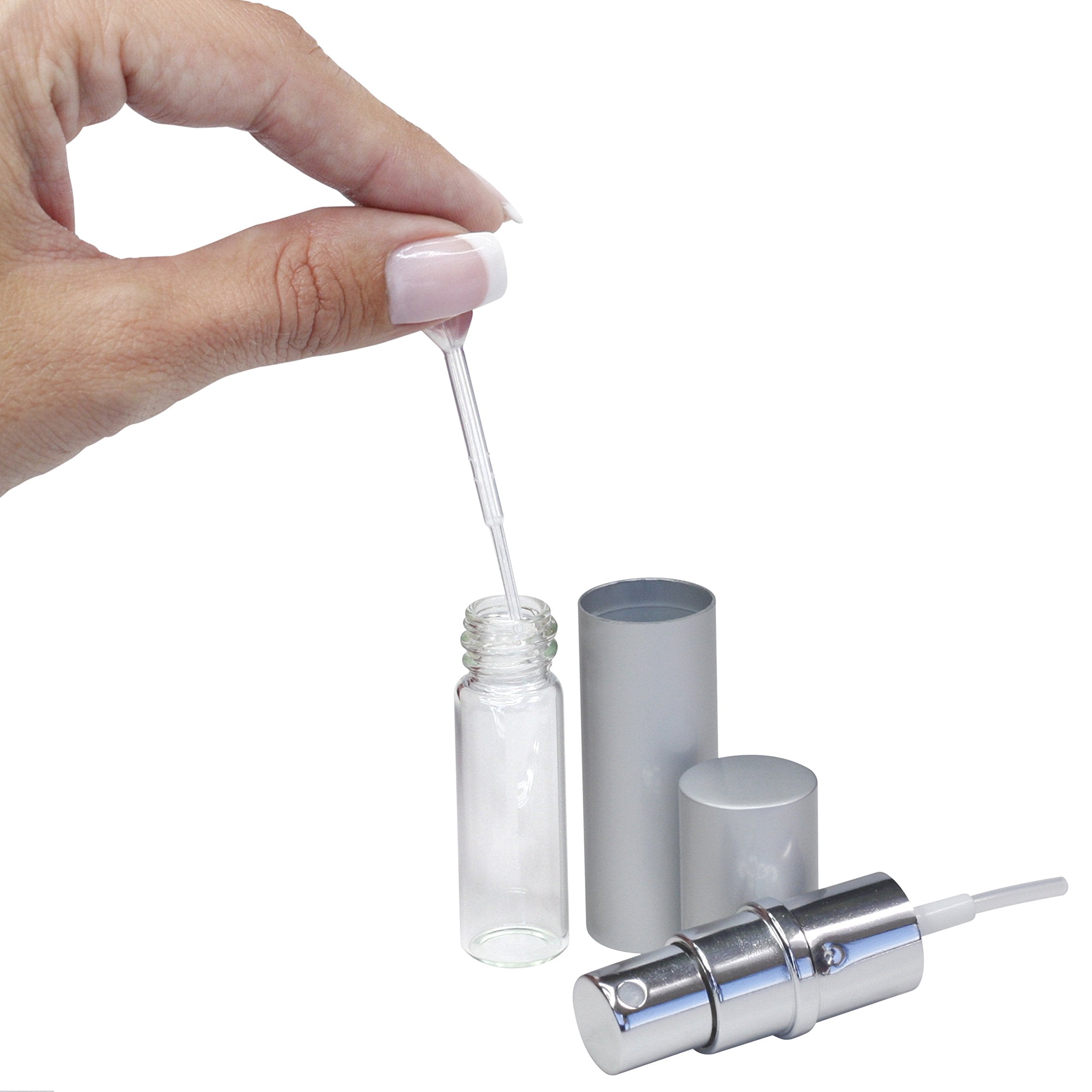 L'Autre Peau Refillable Perfume & Cologne Fine Mist Atomizers With Metallic Exterior & Glass Interior - 5Ml Portable Travel Size