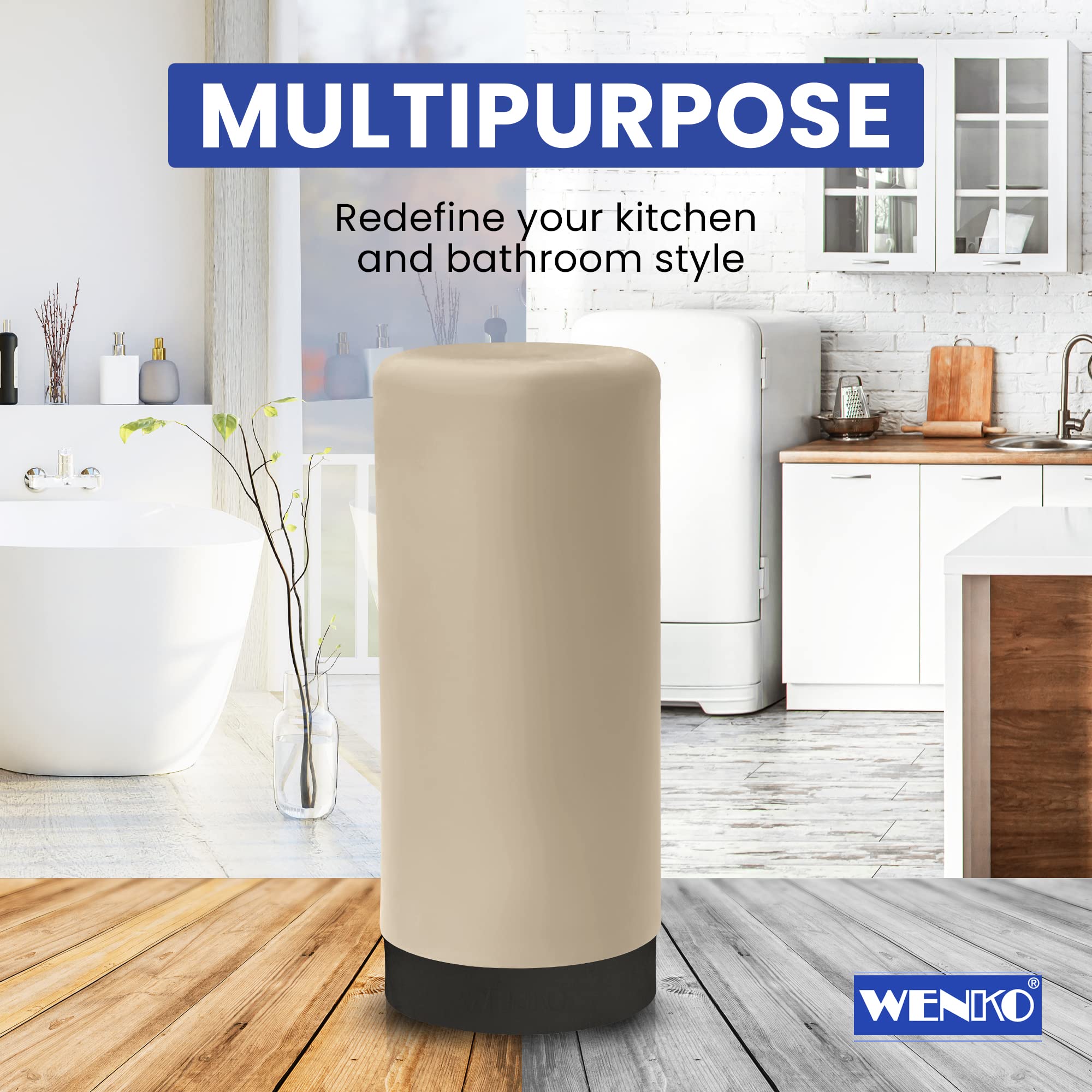 Wenko Easy Squeeze Dish Soap Dispenser For Kitchen Sink, Squeeze Bottle For Liquid And Hand Lotion, Round Refillable Plastic Bot