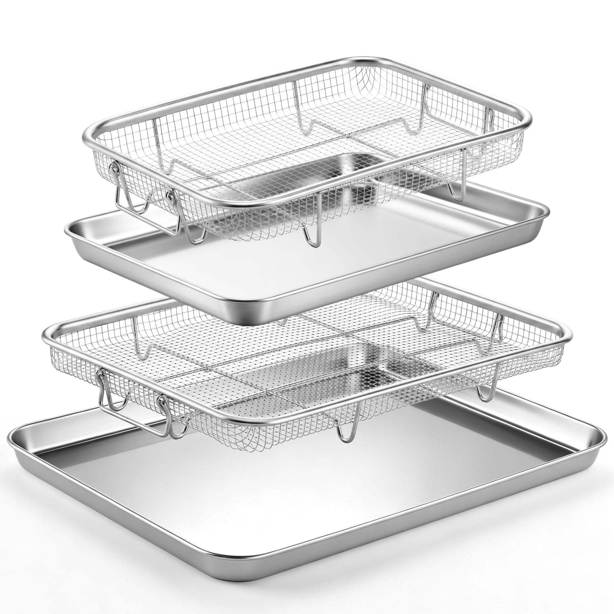 LIANYU Air Fryer Basket for Oven, 16x 12&12.5x 9.6 Air Fryer Tray