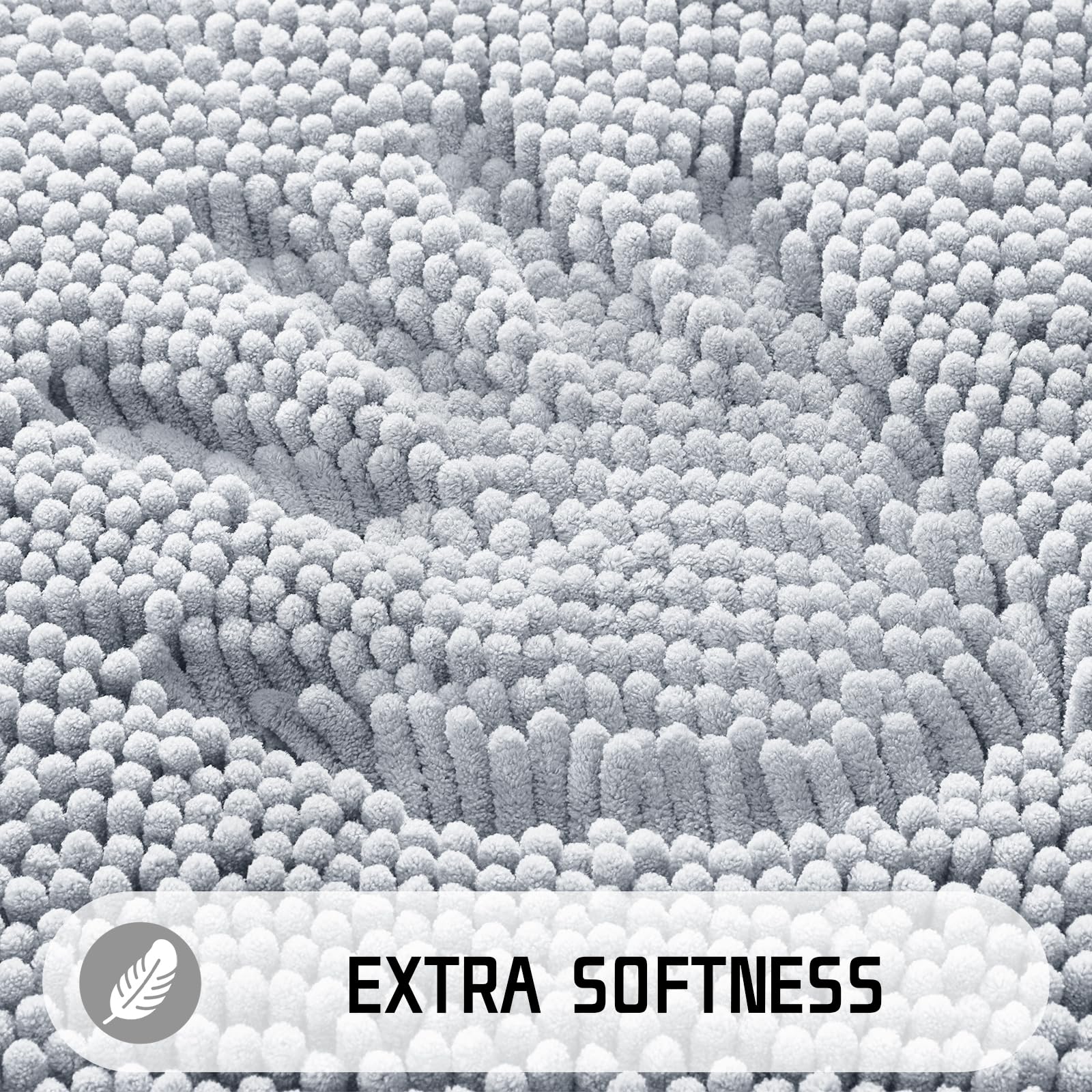 Yimobra Bathroom Rugs, 44'' X 24'', Extra Soft Chenille Bath Rugs, Non-Slip, Water Absorbent, Thick Floor Mat With Machine Washa
