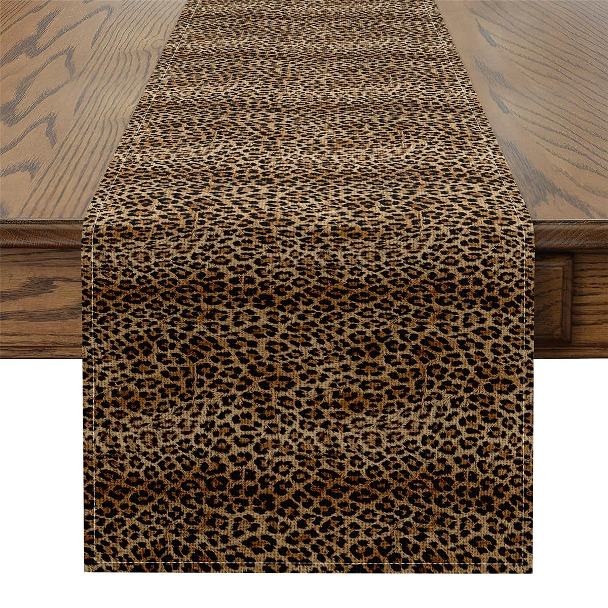 Feelyou Leopard Table Runner 13 x 48 Cheetah Print Home Decor for Living Room Dresser Runners for Animal Kitchen Dining Table De