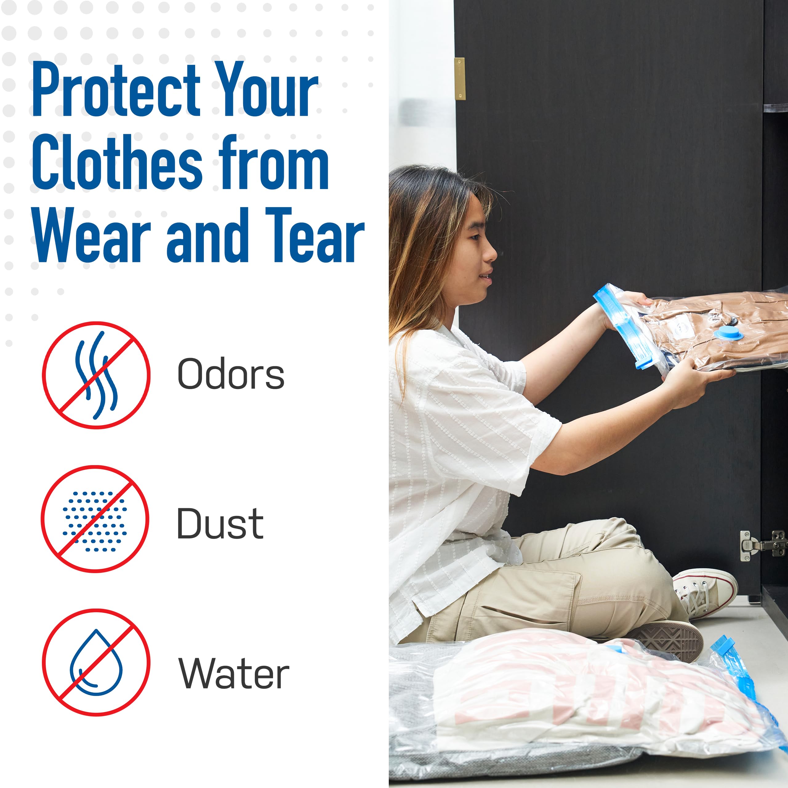 Spacesaver Variety Vacuum Storage Bags for Comforters, Blankets & Clothes - Sealed Compression Bags with Hand Pump - Space Saver