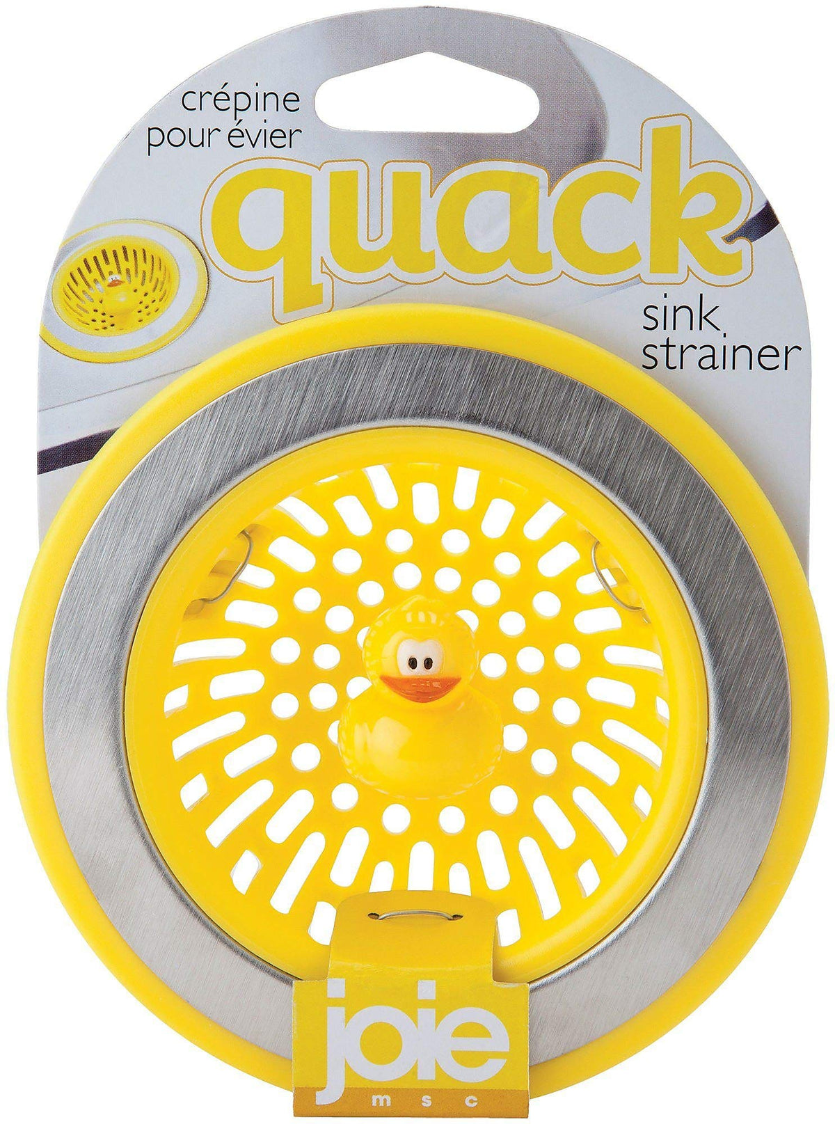 Msc International 11001 Joie Quack Kitchen Sink Strainer Basket, Stainless Steel And Bpa-Free Plastic, Duck, Yellow