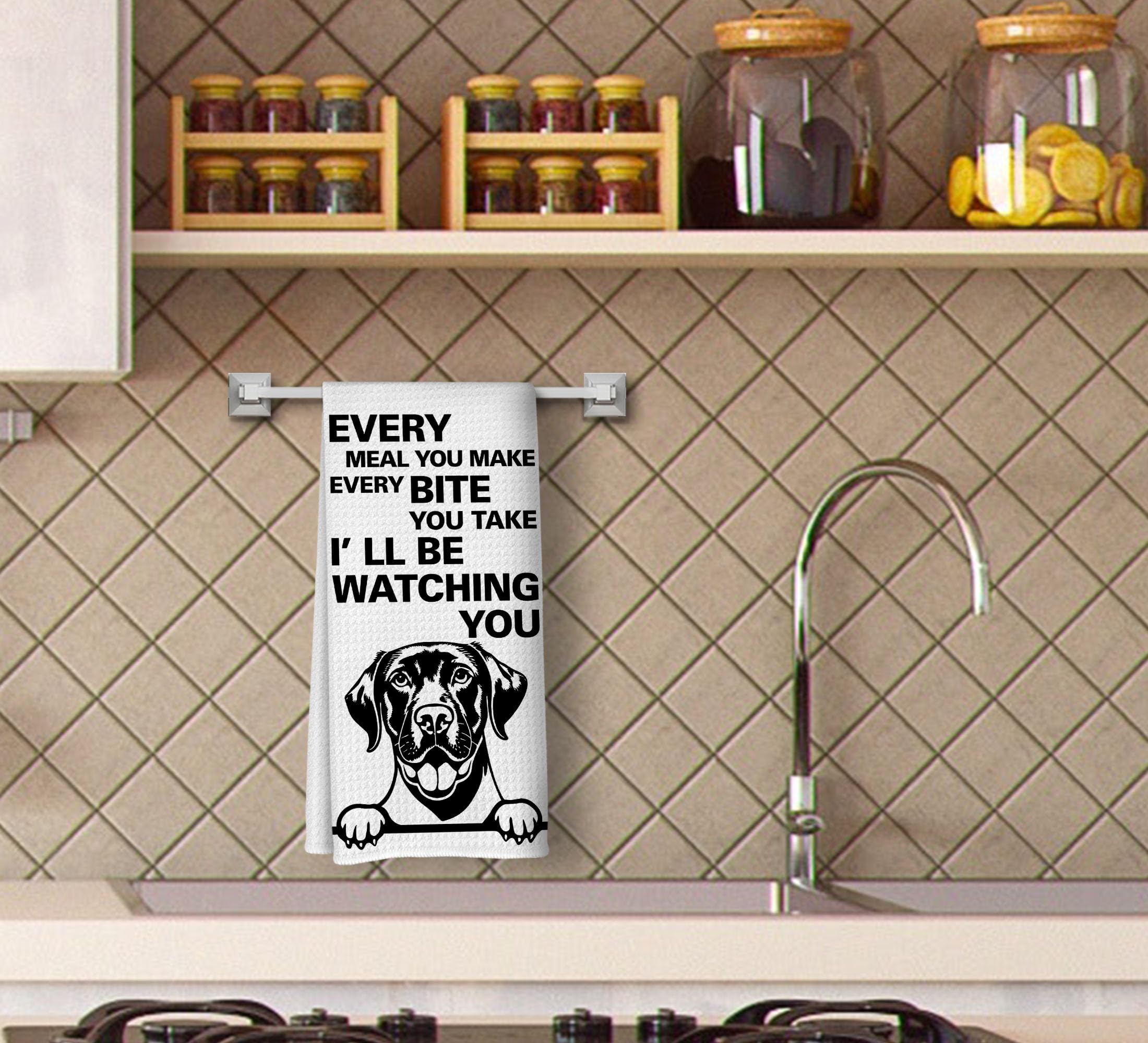 Dwept Every Meal You Make Every Bite You Take Kitchen Towels, Funny Hand Towels, Dog Decorative Towels, Golden Retriever Decor,