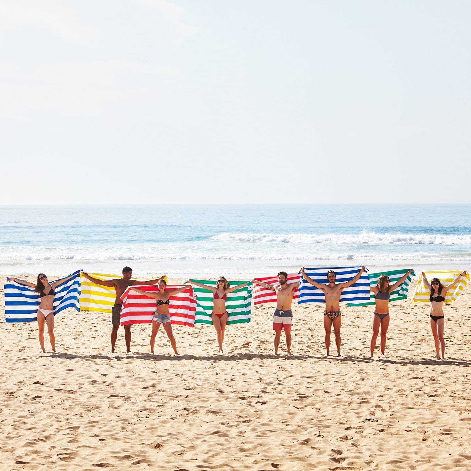 Dock & Bay Beach Towel - Quick Dry, Sand Free - Compact, Lightweight - 100% Recycled - Includes Bag - Cabana - Set A (4), Large