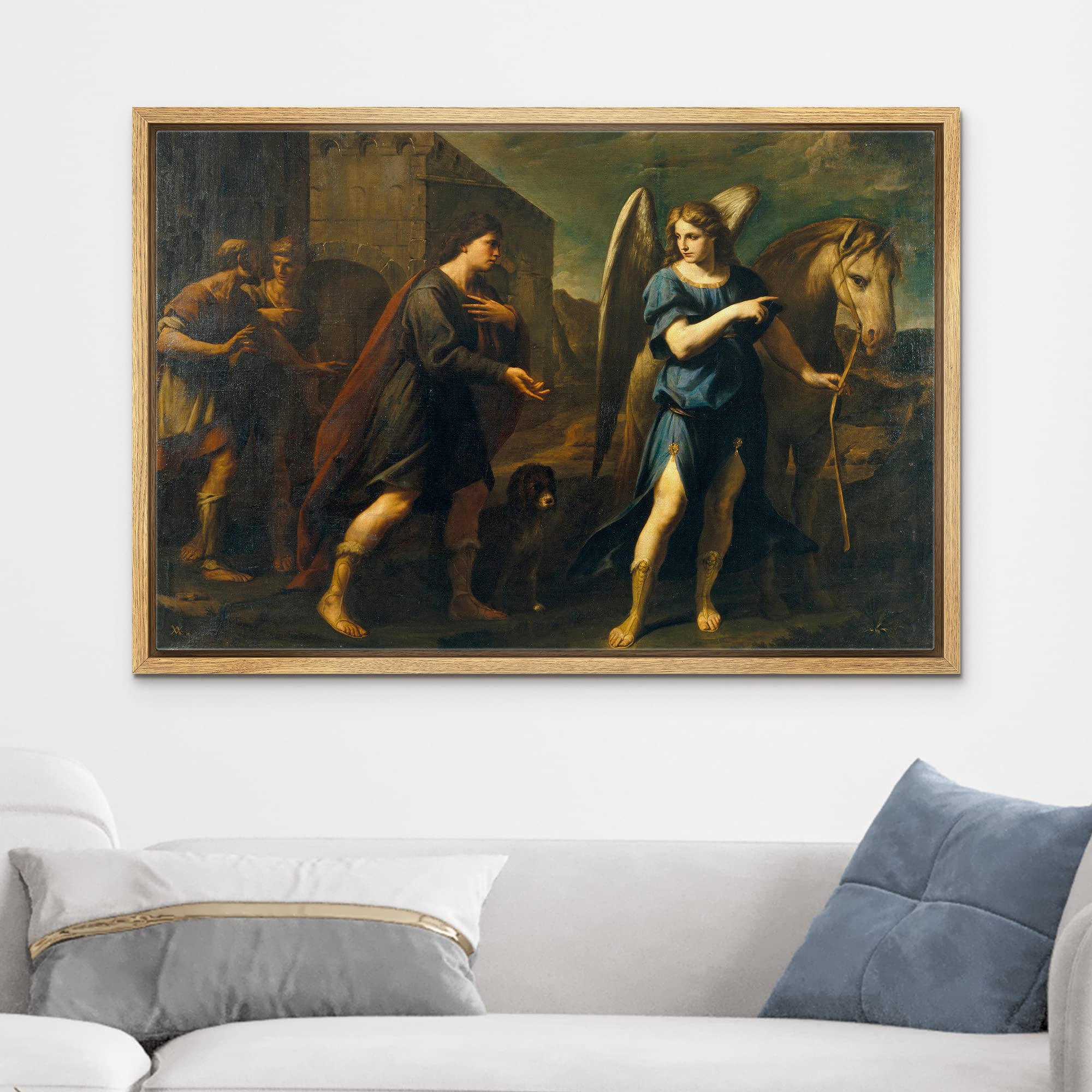 Wall26 Framed Canvas Print Wall Art Tobias Meets Archangel Raphael By Andrea Vaccaro People Illustrations Fine Art Traditional C