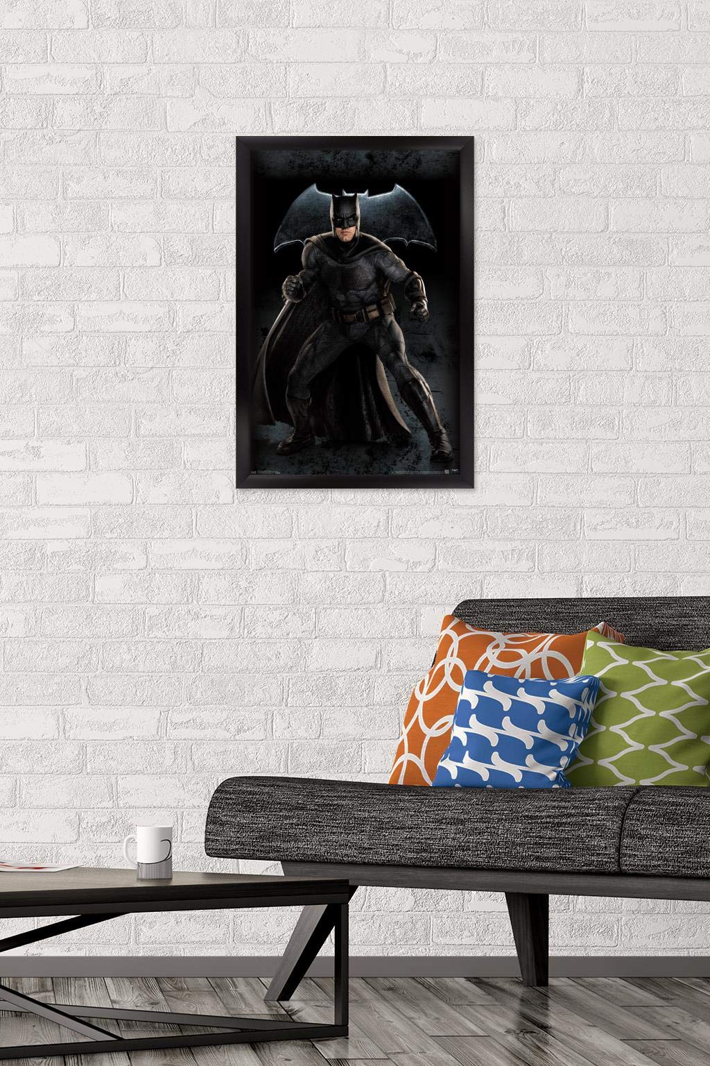 Trends International Dc Comics Movie - Justice League - Batman Wall Poster, 14.725'' X 22.375'', Black Framed Version
