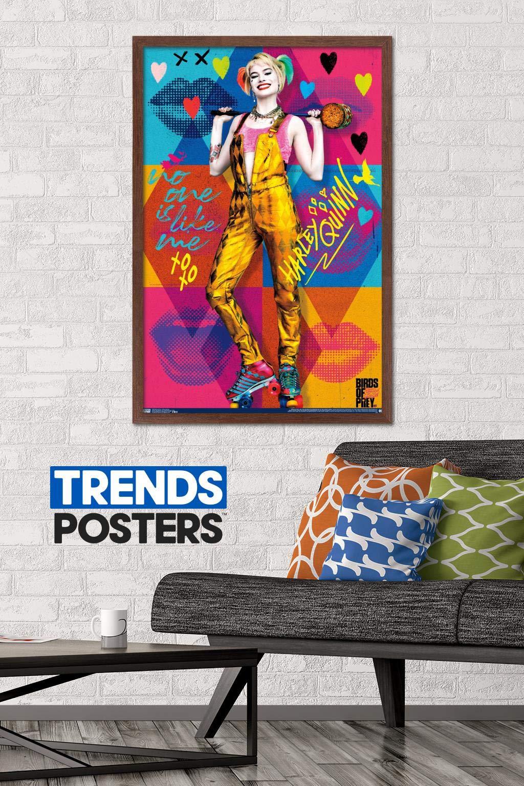 Trends International Dc Comics Movie - Birds Of Prey - Harley Quinn - Hammer Wall Poster, 22.375'' X 34'', Mahogany Framed Versi