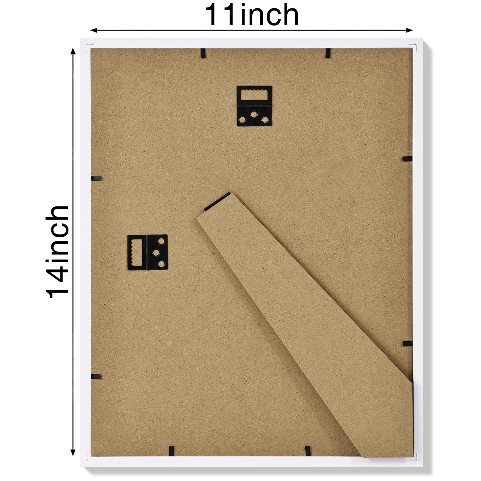 Vittanly 11x14 Picture Frame Set of 4, Display Pictures 8x10 with Mat or 11x14 without Mat, Gallery Wall Frame Set for Wall or T