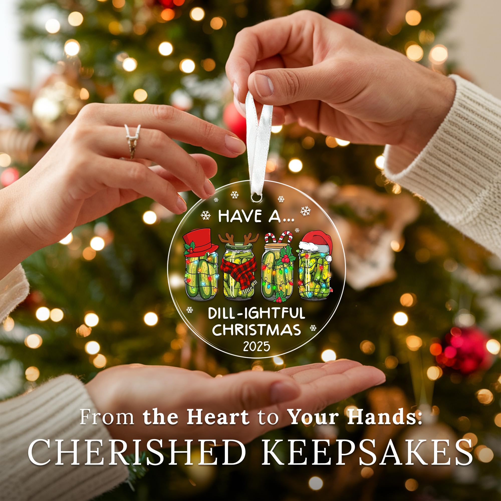HEXMOZ Pickle Gifts for Women, Men - Emotional Support Pickle Ornament for Christmas Tree - Funny Dill Pickles Gifts for Pickles