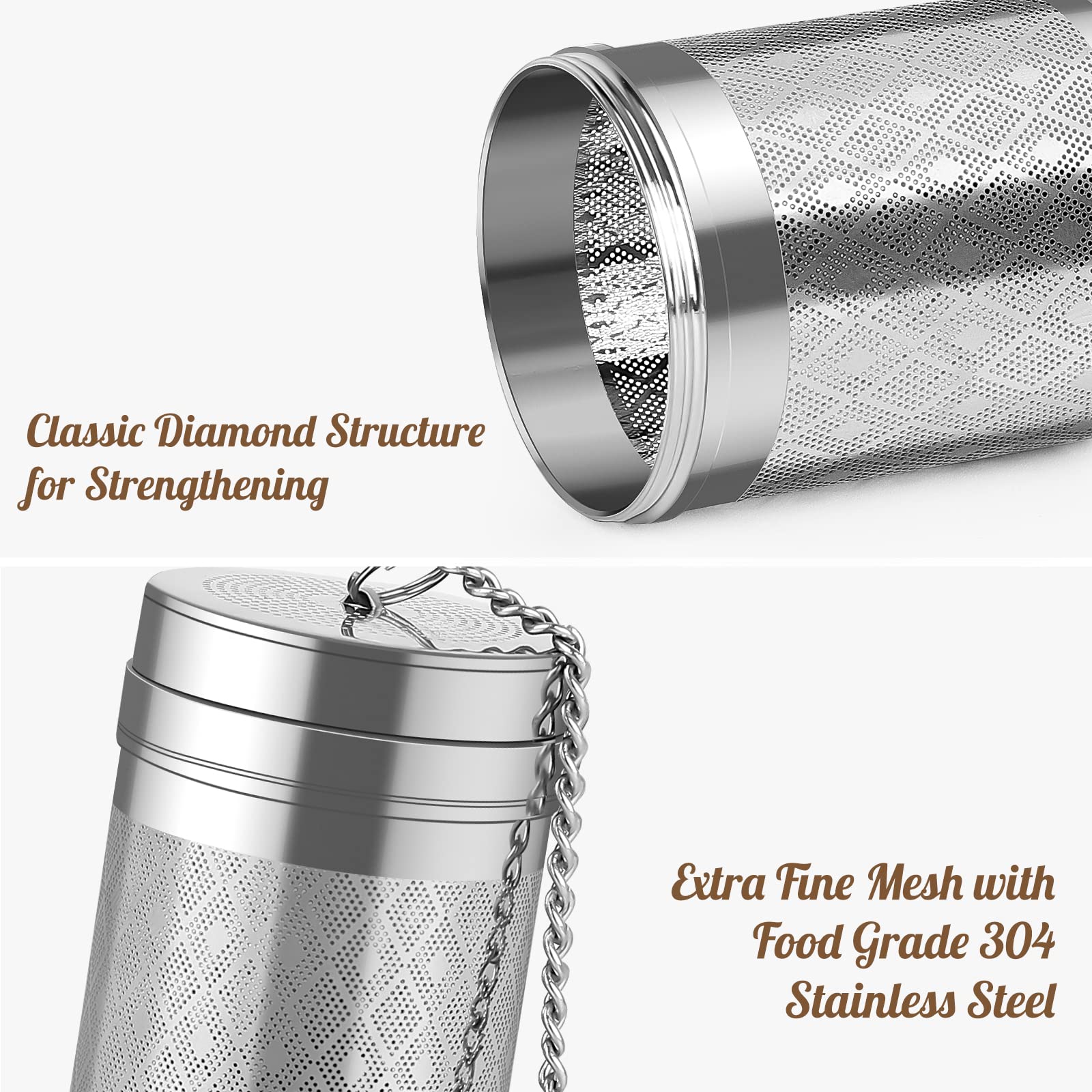 Tea Infusers for Loose Tea (1 Pack)  18/8 Stainless Steel Tea Strainer  Extra Fine Mesh Tea Diffuser for Brewing Tea  Spices & Seasoning