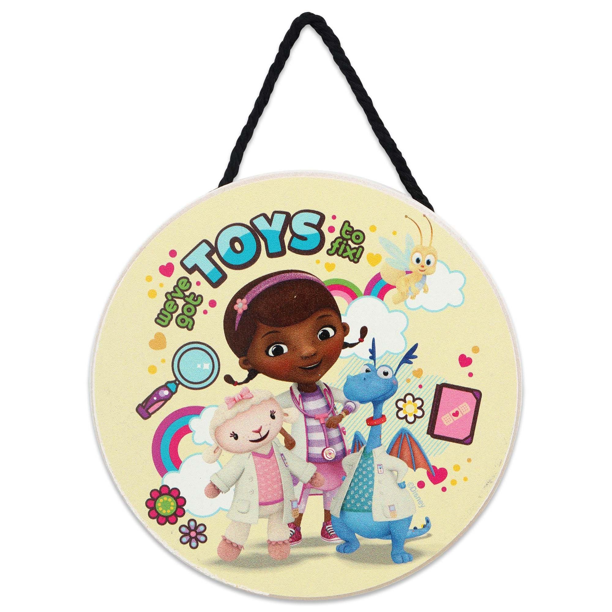 Disney Doc McStuffins Weve Got Toys to Fix Hanging Wood Wall Decor - Cute Doc McStuffins Sign for Home