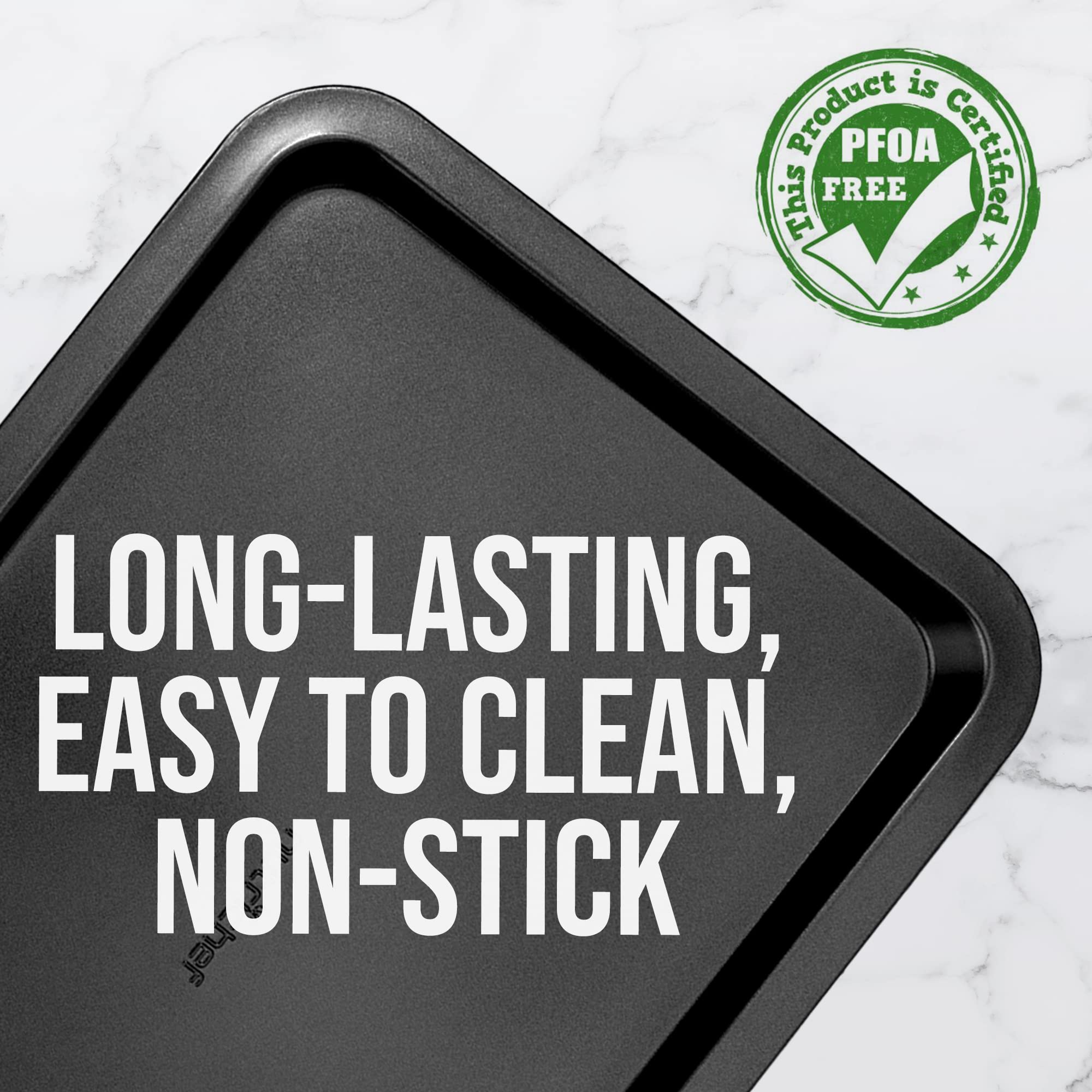 Nutrichef 17    Non Stick Cookie Sheet, Large Gray Commercial Grade Restaurant Quality Carbon Metal Bakeware, Compatible With Mo