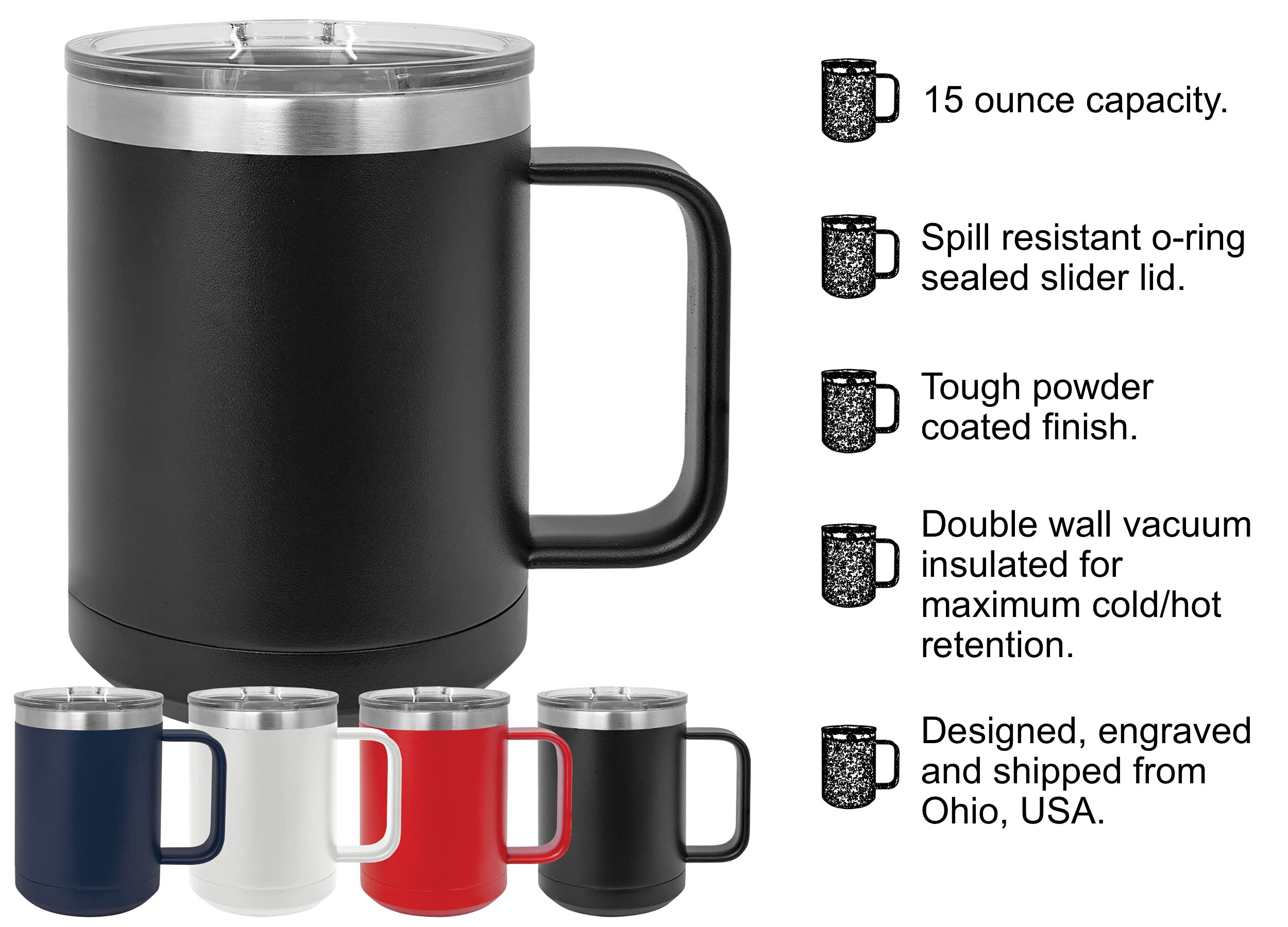 Griffco Supply She's Got Mad Hustle and a Dope Soul - 15 ounce stainless steel insulated mug with lid for Mother Hustler, Mom Mu
