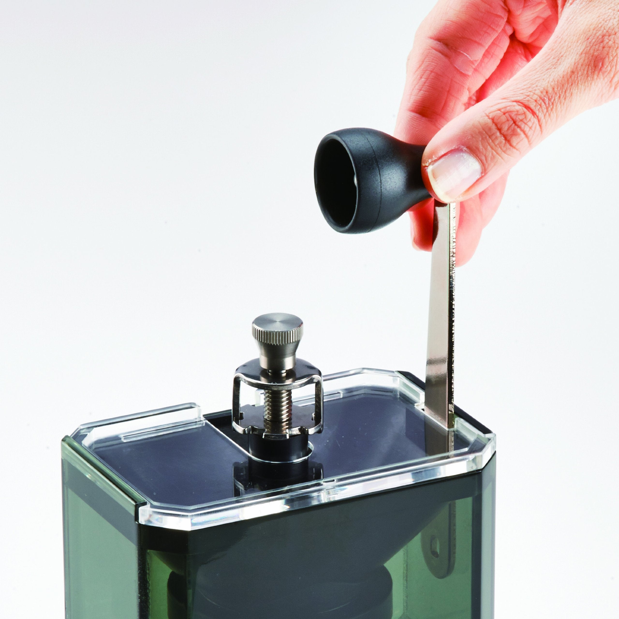 Hario Acrylic Ceramic Manual Coffee Grinder, Clear