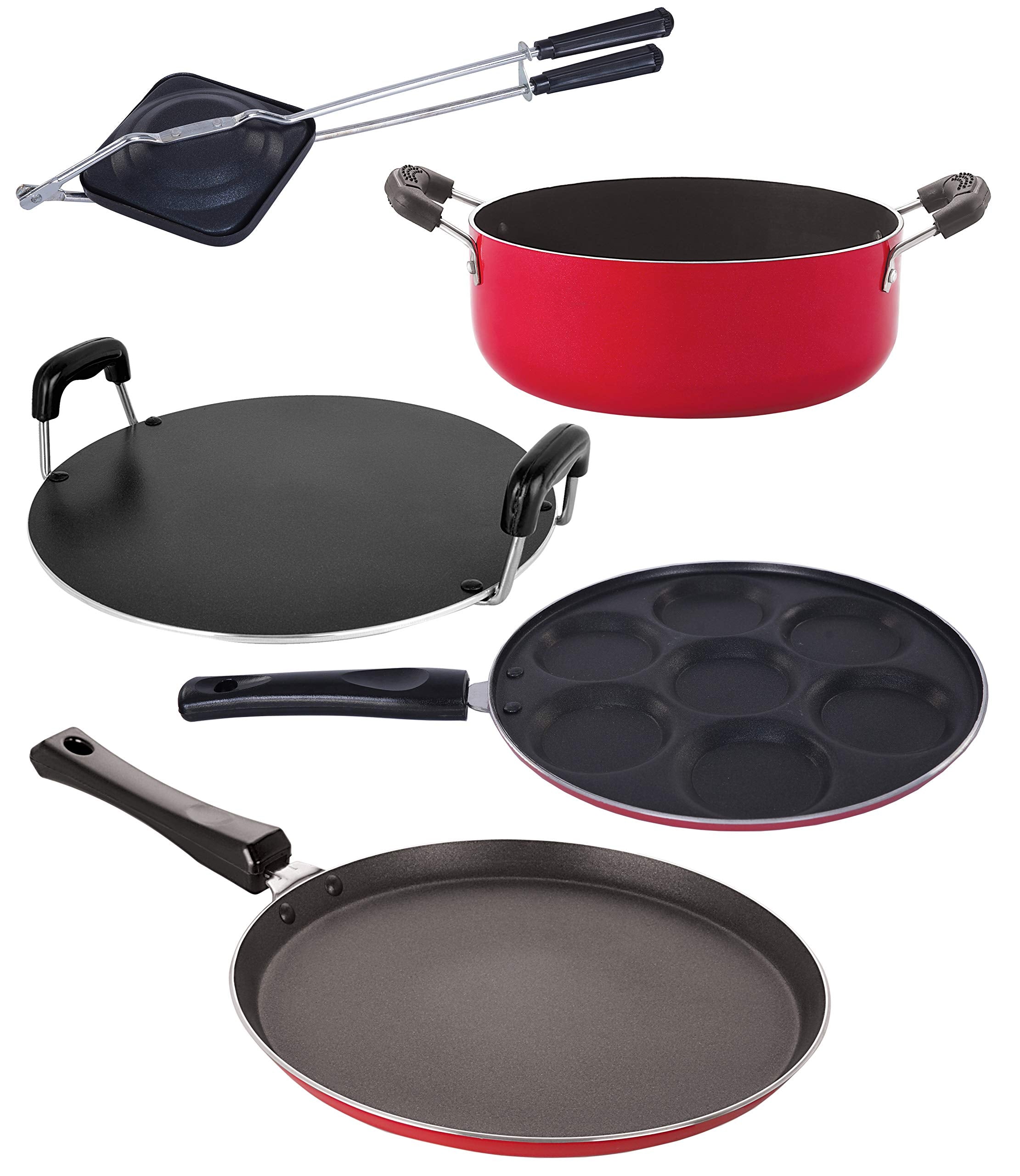 Nirlon NonStick Aluminium 5 Piece Gas Compatible Cookware Set Offer Online