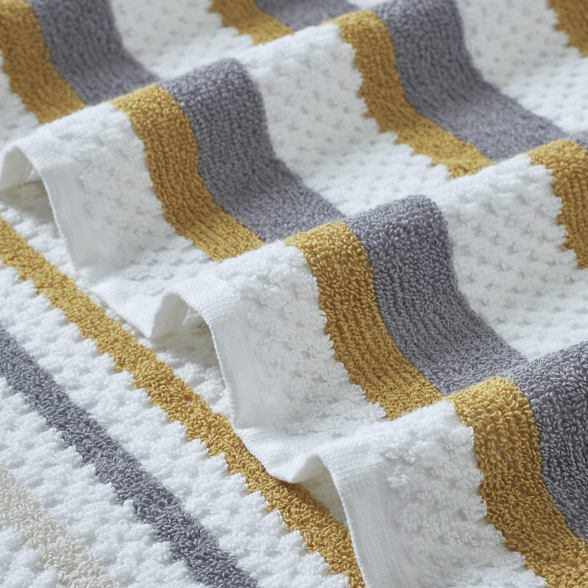 Modern Threads Pax 6-Piece Reversible Yarn Dyed Jacquard Towel Set - Bath Towels, Hand Towels, & Washcloths - Super Absorbent &