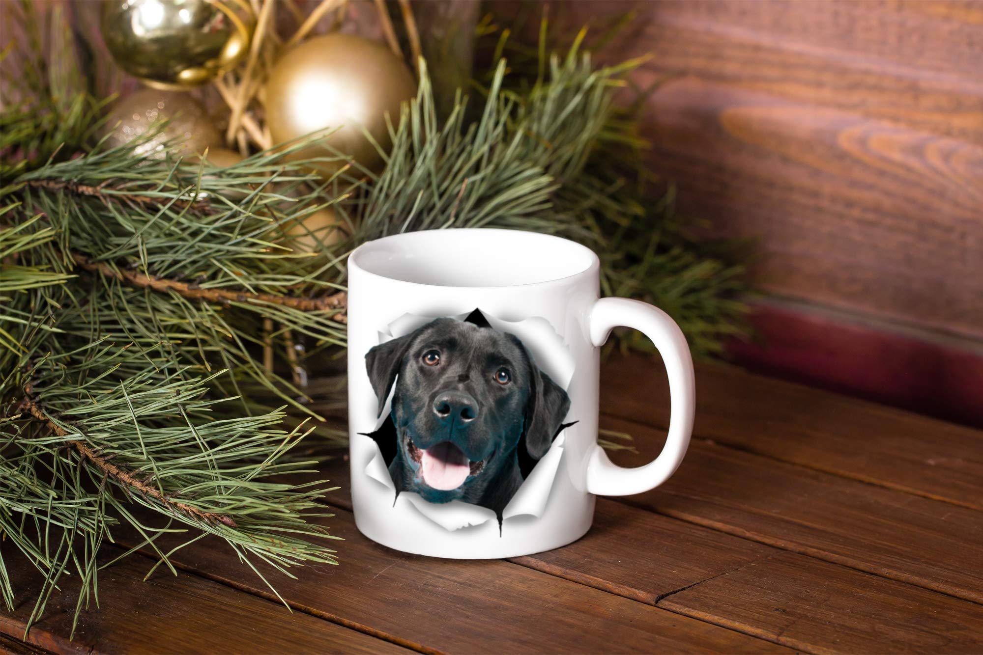 Cute Black Labrador Dog Mug - Ceramic Funny Coffee Mug - Perfect Dog Lover Gift - Cute Novelty Coffee Mug Present - Great Birthd