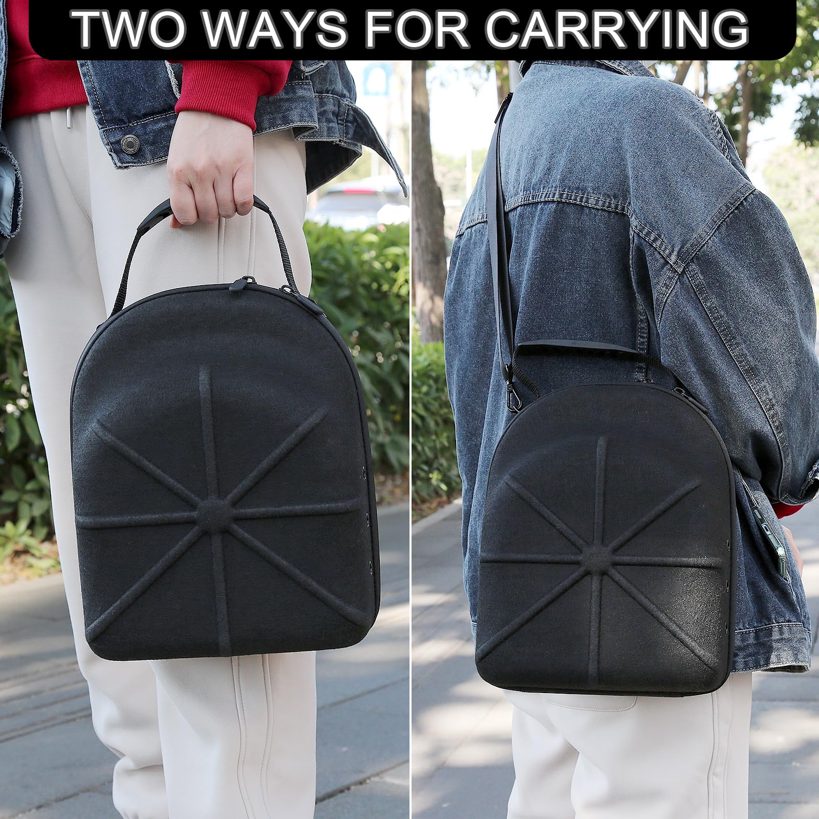 Germun Hard Baseball Hat Case, Hat Carrier Travel Case With Adjustable Shoulder Strap, Hat Cap Case For 6 Baseball Caps - Perfec