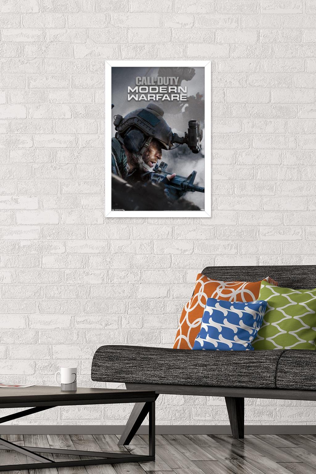 Trends International Call Of Duty: Modern Warfare - Multiplayer Wall Poster, 14.725'' X 22.375'', White Framed Version