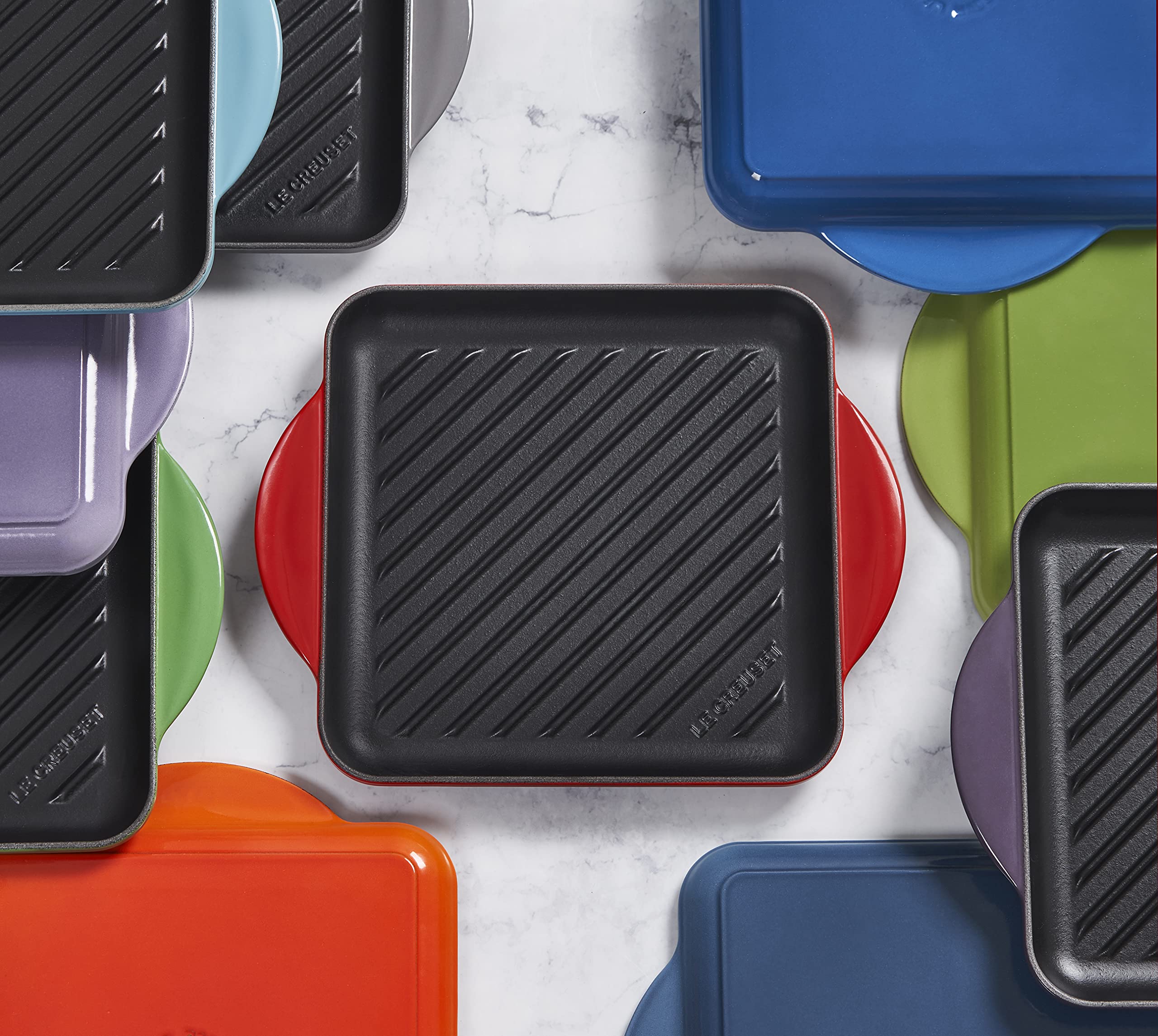 Le Creuset Enamaled Cast Iron Square Grill, 9.5, Deep Teal