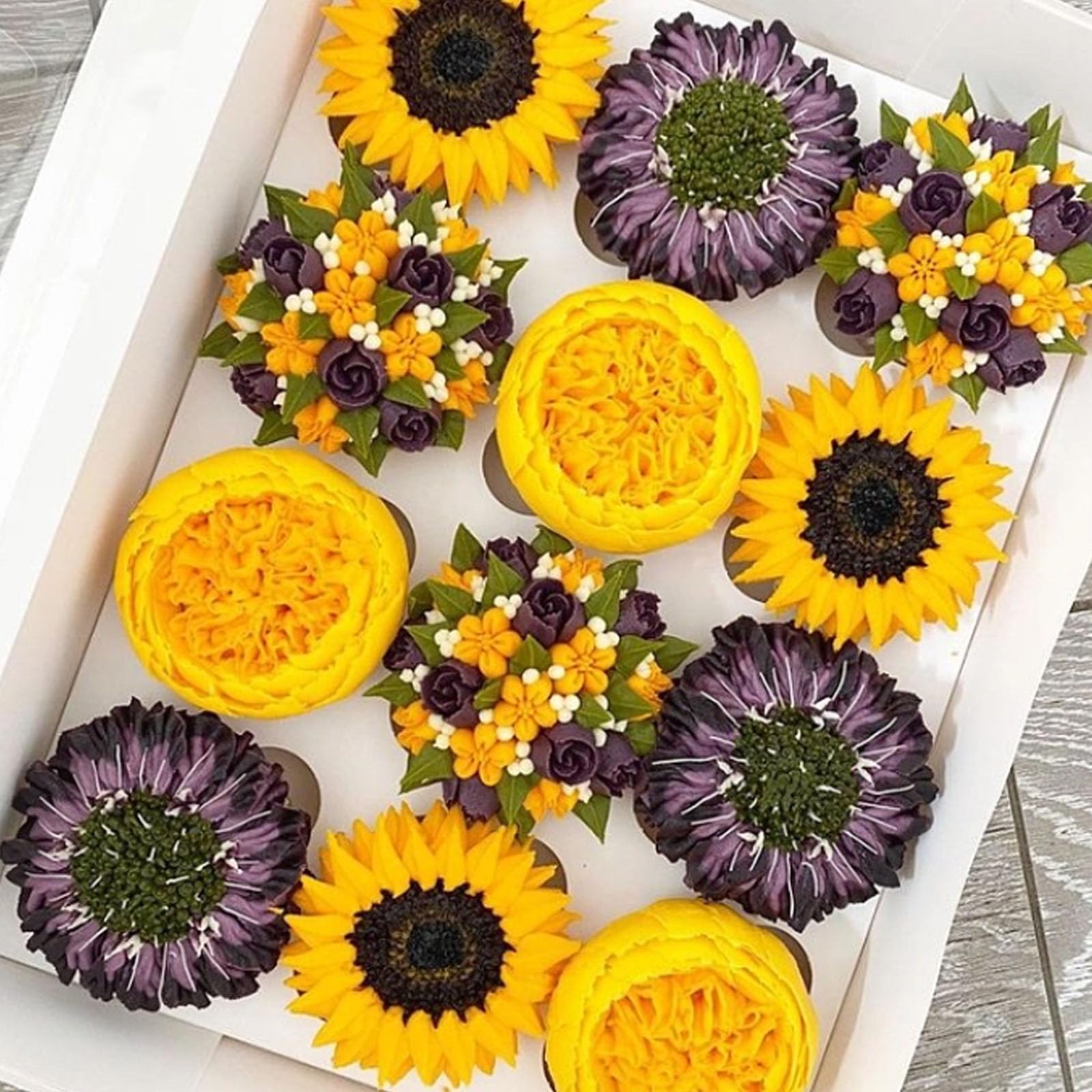 Sunflower Silicone Molds Cake Decoration Fondant Mold 3 Pcs For Thanksgiving And Mother'S Day Cupcake Toppers Muffins Almond Sug