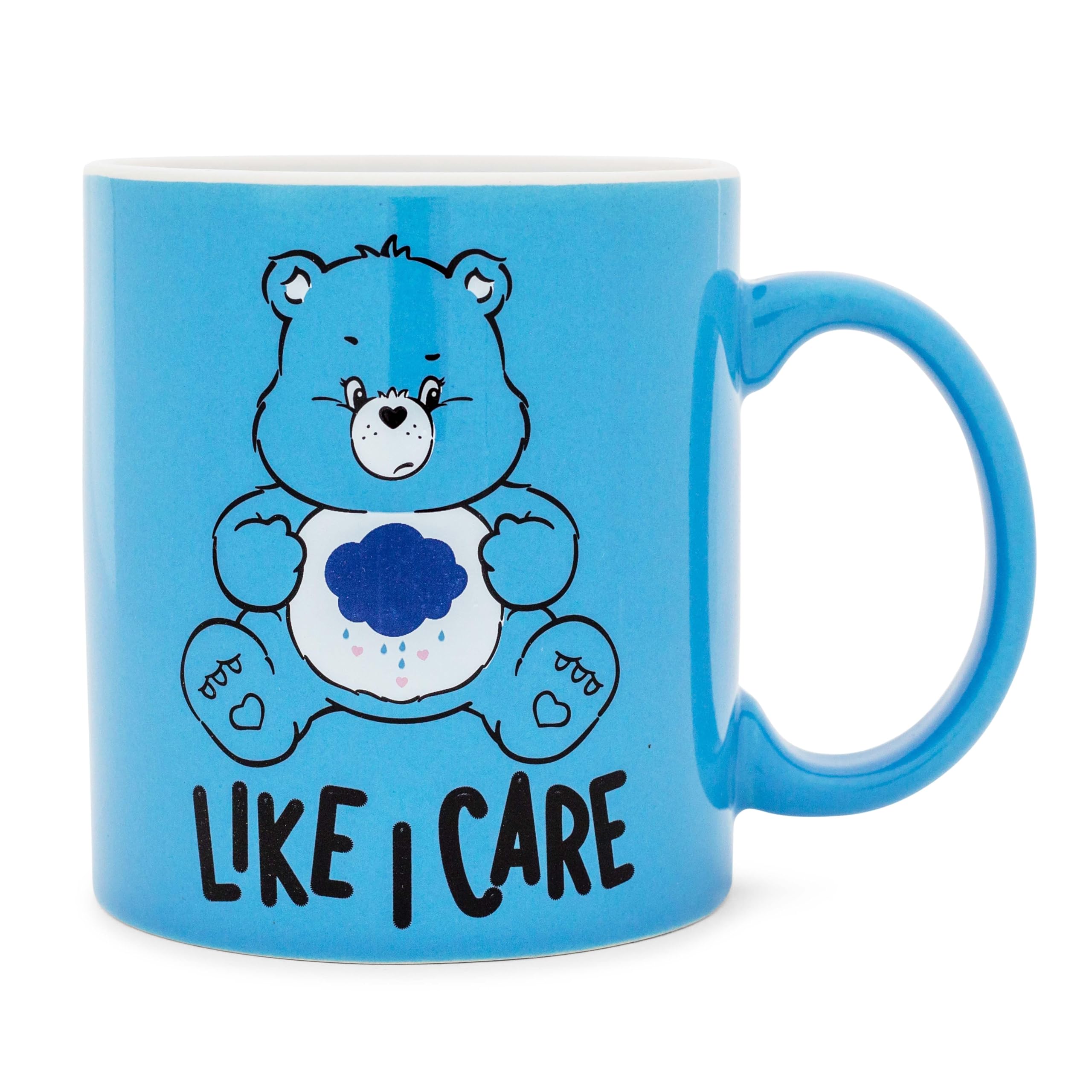 Silver Buffalo Care Bears Grumpy Bear Like I Care Ceramic Mug | Large Coffee Cup For Tea, Espresso, Cocoa | Holds 20 Ounces