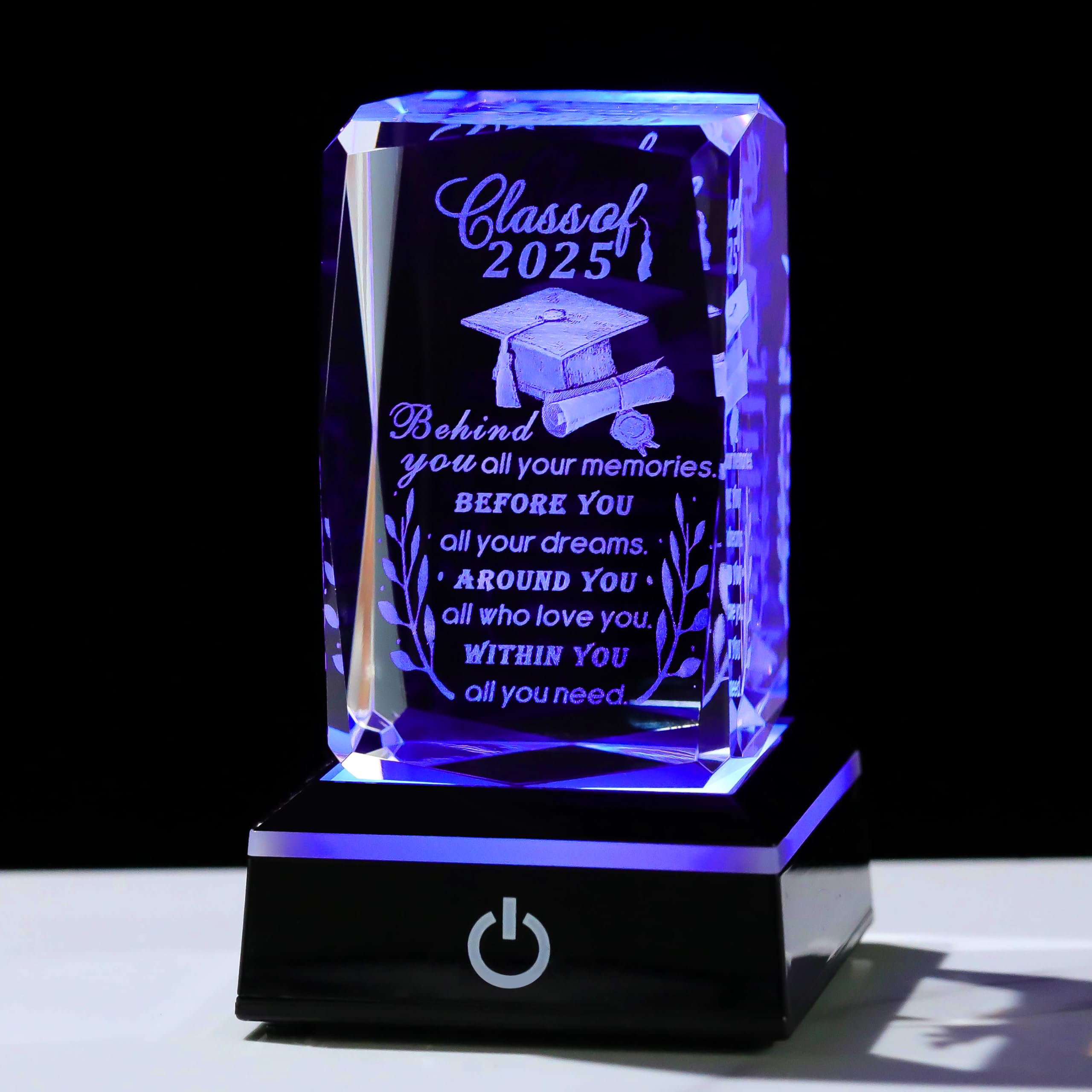 Movdyka Graduation Gifts for Her Him 2025 Unique - 3D Layser Engraved Class of 2025 with Base, High School College Graduation Gi