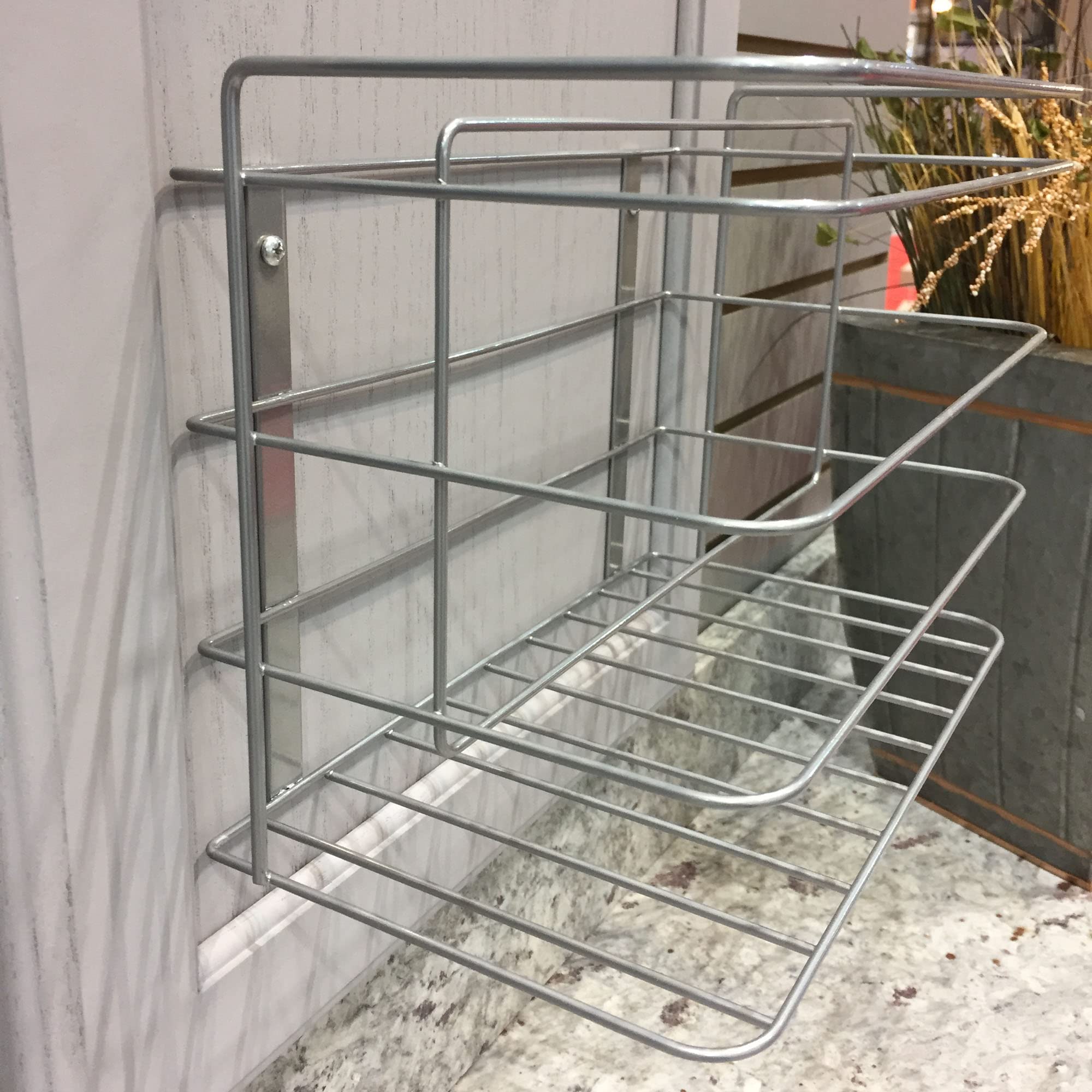 Household Essentials Kitchen Wrap Organizer For Cabinet Door, Durable Steel Frame With Nickel Powder Finish, Easy Installation,