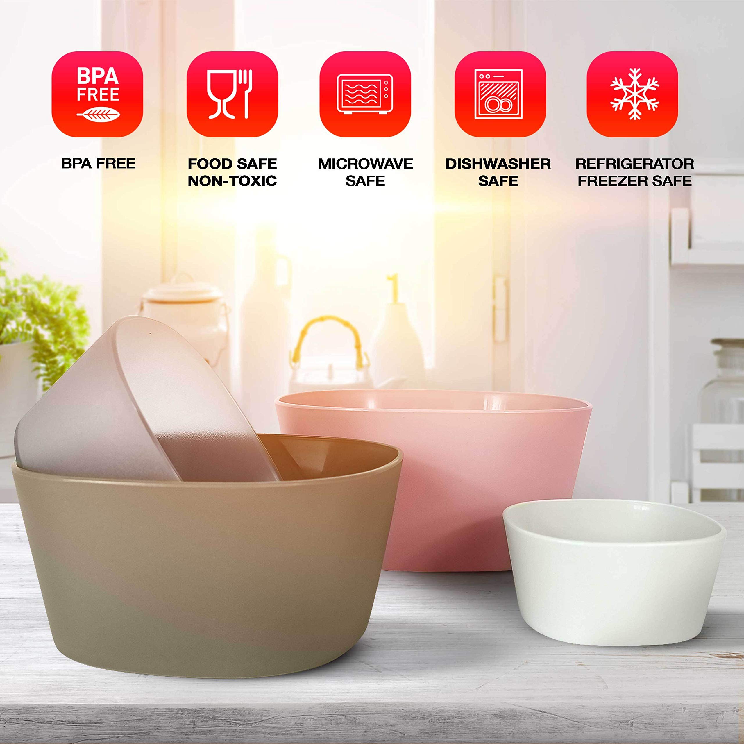Mueller Mixing Bowls, 4-Piece Nesting Bowls Set, Food Prep Bowls, European Made, Microwave And Dishwasher Safe Mixing Bowl Set