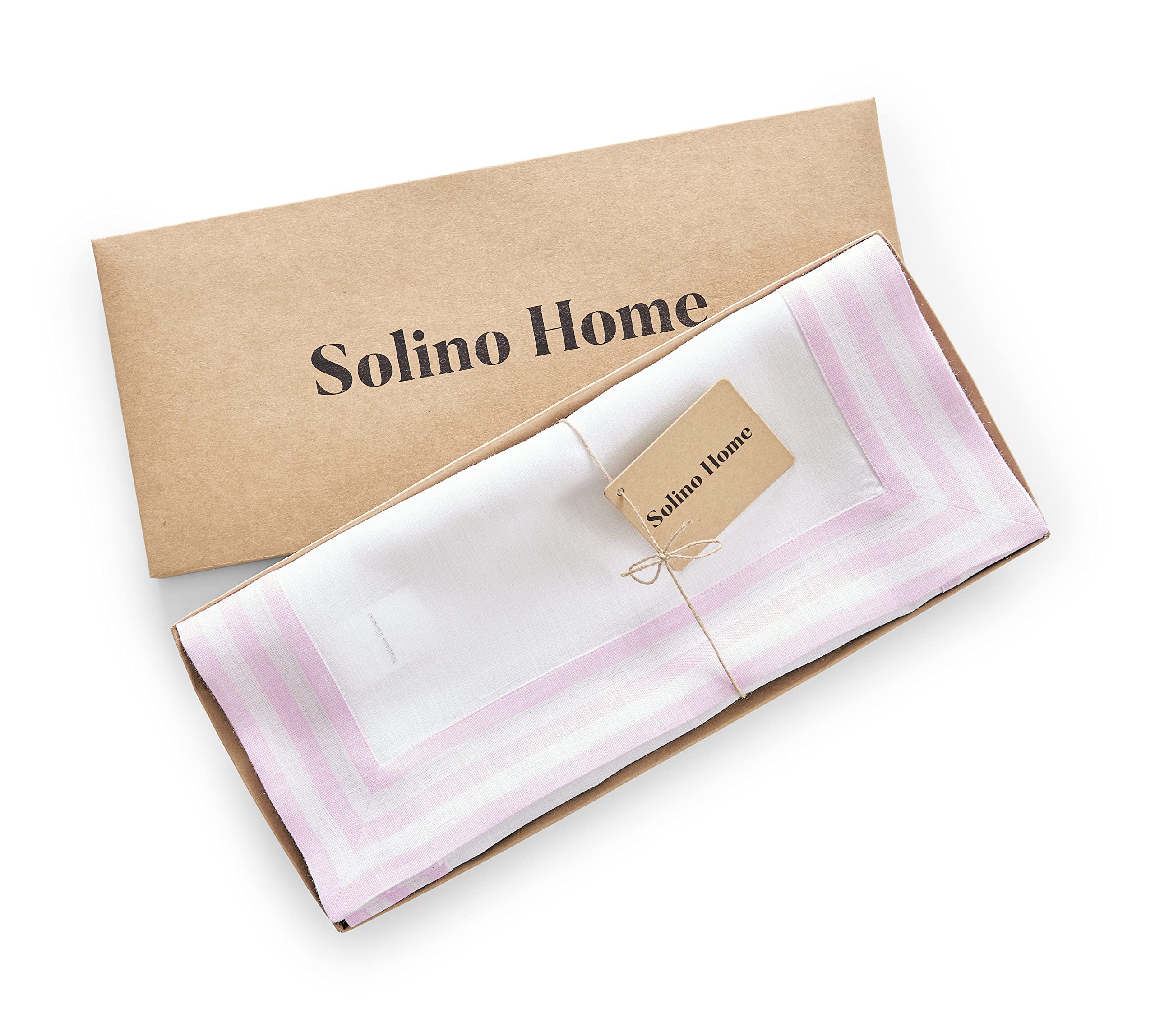 Solino Home Linen Table Runner 72 Inches Long - Mila, 100% Pure Linen Cherry Blossom Table Runner 14 X 72 Inch Ideal For Wedding
