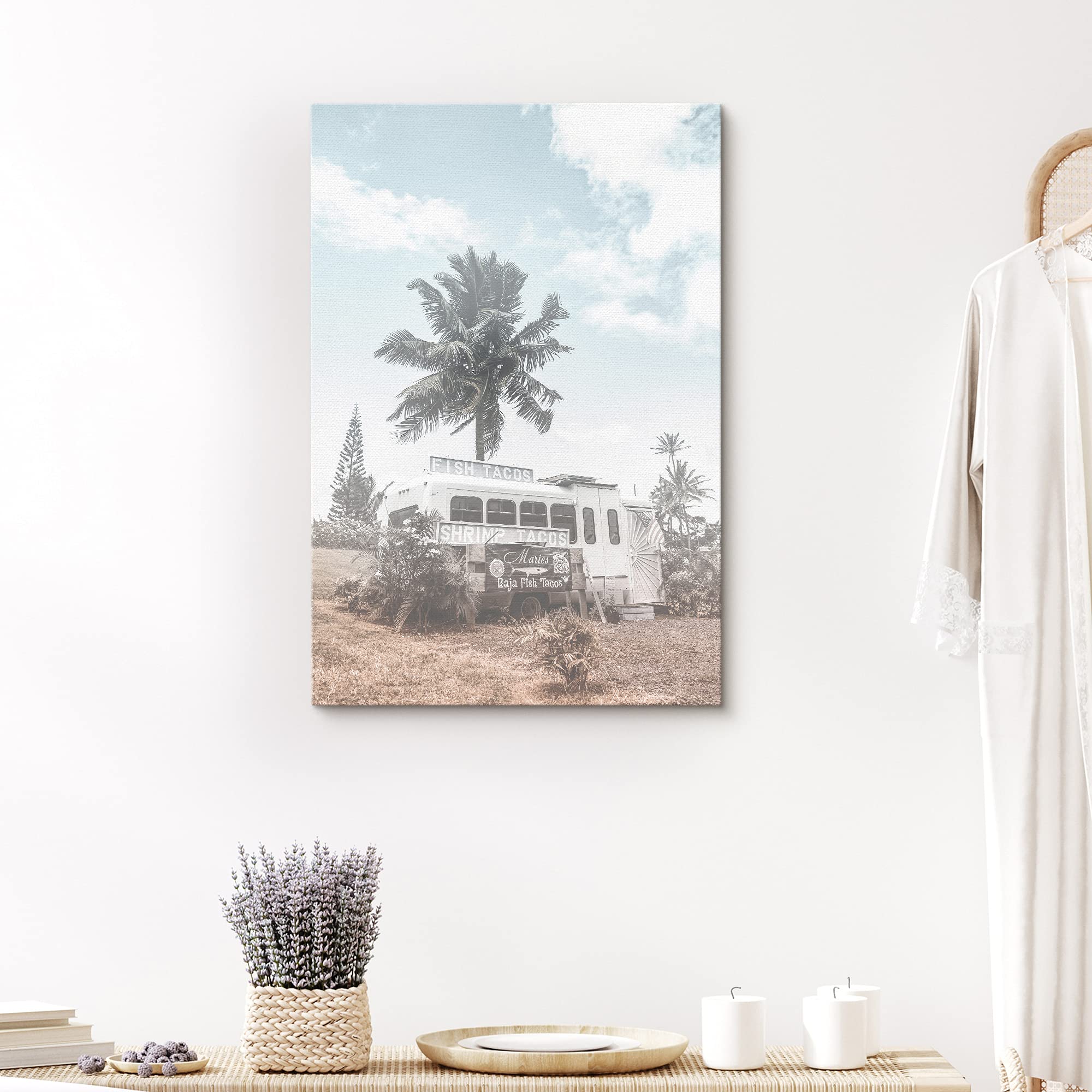 Signford Canvas Print Wall Art Mid-Century Modern Home In Desert Nature Wilderness Photography Modern Art Rustic Landscape Color