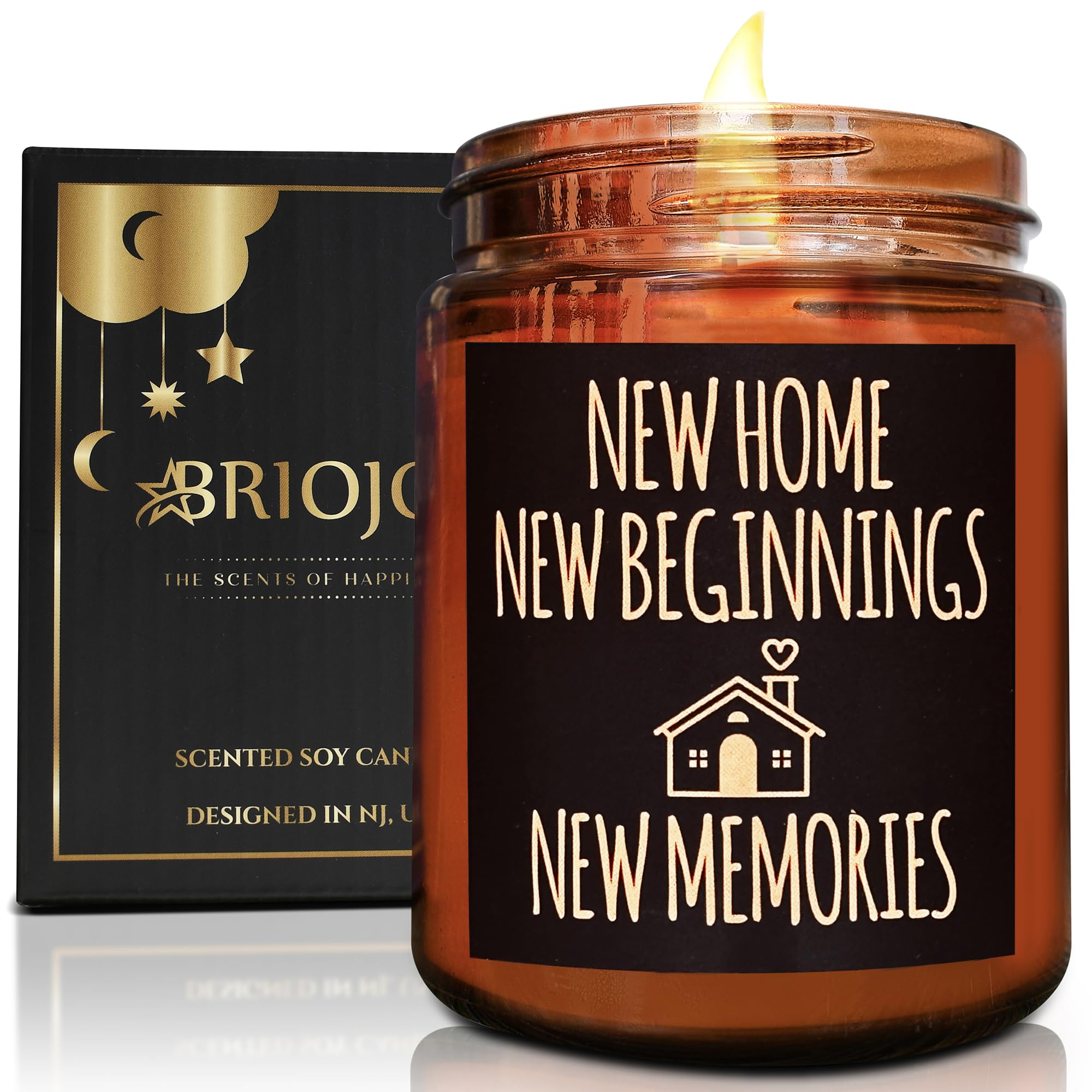 Briojoy New Home New Beginnings Candle - Housewarming Gifts for Women Men Friends - Hawaii Pineapple Soy Wax Candle for Her- Con