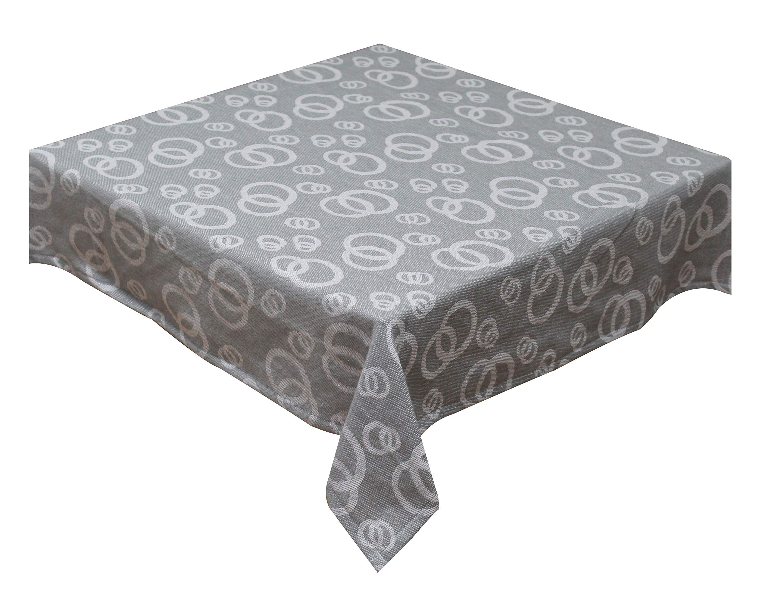 Oasis Home Collection Cotton Yarn Dyed Jacquard Table Cloth  A Grey Ring(2 Seater)  Pack of 1