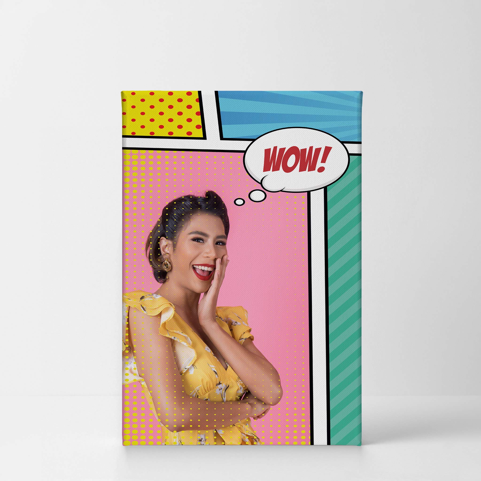 Smile Art Design Custom Canvas Print with Your Photos Personalized Photo POP Art with Your Photo Custom Photo Prints Personalized Gifts for Men Wedding Gift Bacheloratte Decorations - 17x11 inches