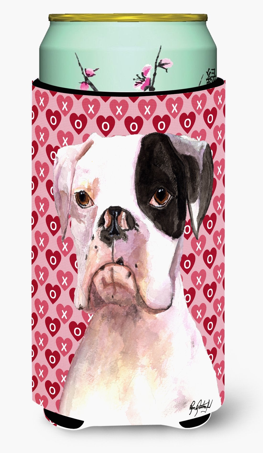 Cooper Love and Hearts Boxer Tall Boy Beverage Insulator Beverage Insulator Hugger RDR3006TBC