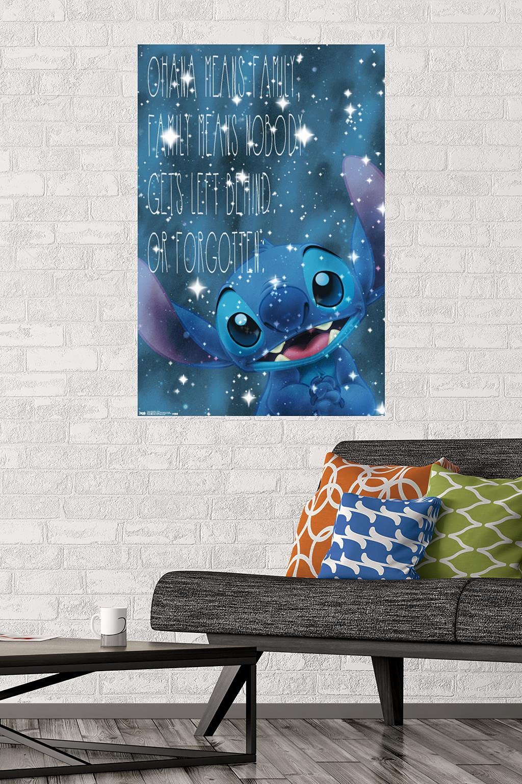 Trends International Disney Lilo And Stitch - Ohana Wall Poster, 22.375'' X 34'', Premium Poster & Mount Bundle