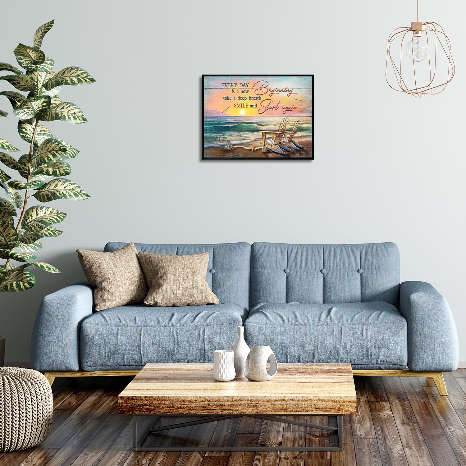 Dazzlewall Sea Turtle Bathroom Canvas Beach Ocean Wall Art Inspirational Quotes Pictures Wall Decor For Bathroom Bedroom Office