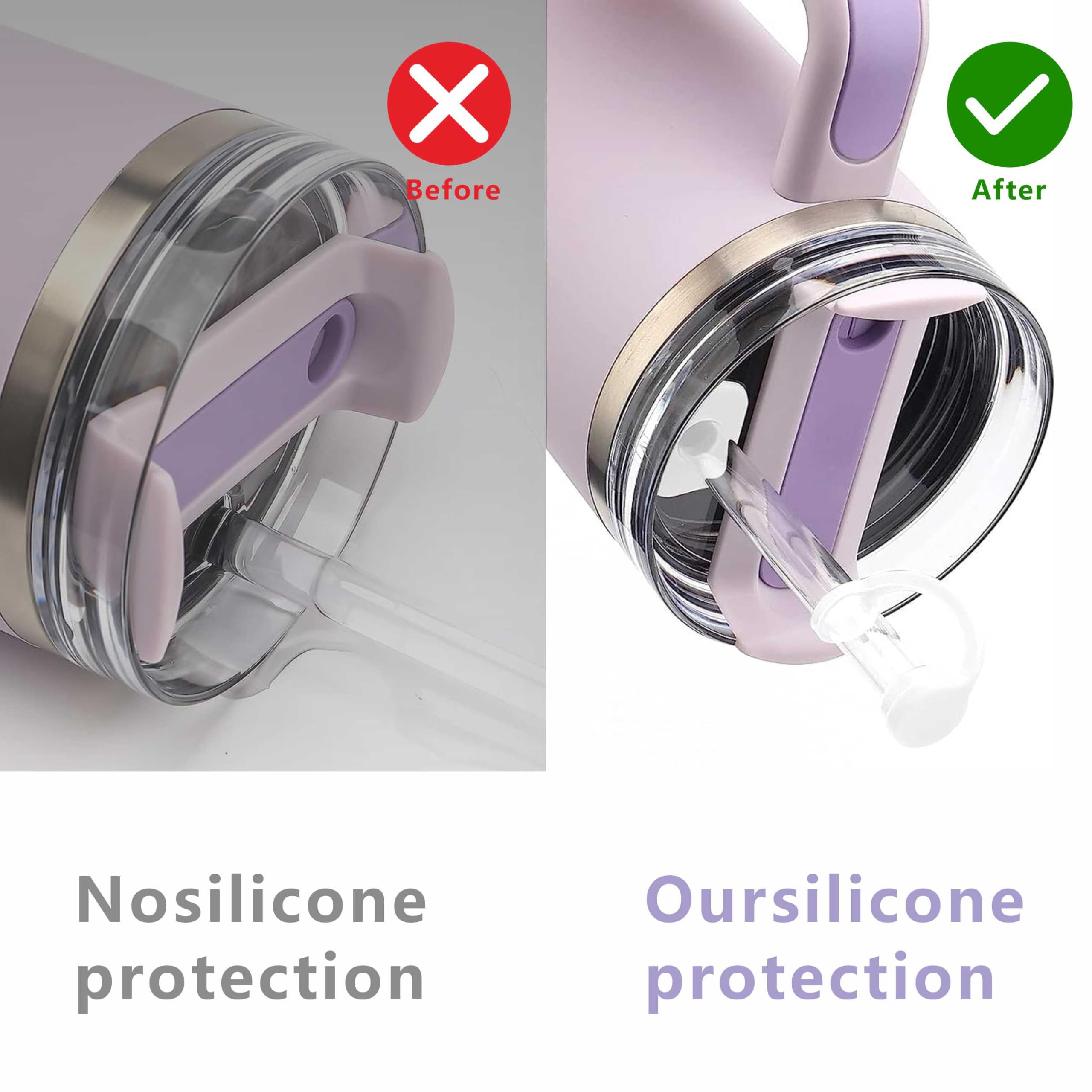 2 Pack Silicone Spill Proof Stopper, Compatible With Stanley Quencher H1.0&2.0 Tumbler 40/30 Oz, Leakproof Silicone Seal Kit, In