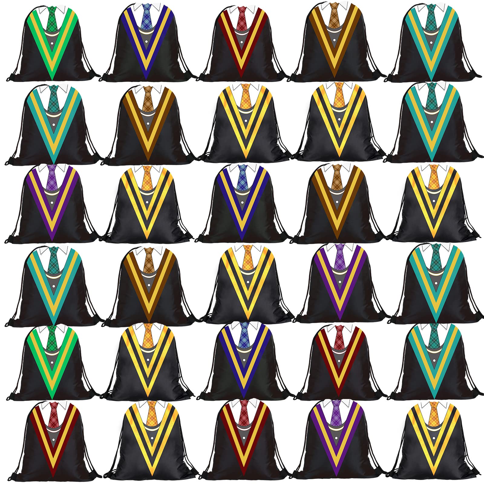 Lothee 30 Pieces Magical Wizard Party Drawstring Backpack Bags for Kids Birthday Goodies Favors Children Birthday Party Supplies