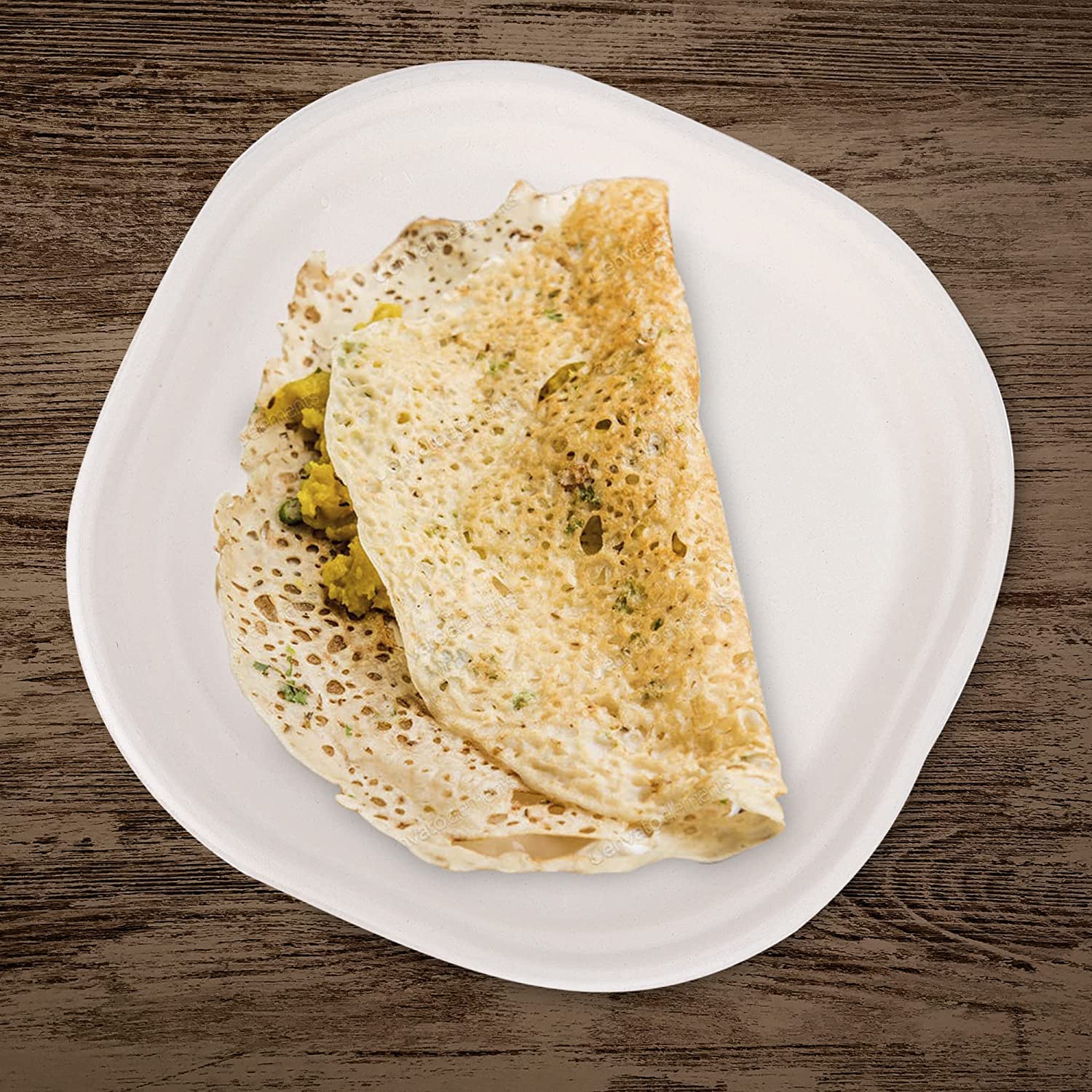 Sanwalsa Disposable Square Bagasse Paper Plates, 6 Inches Diameter, Set Of 25 Pcs - Beige