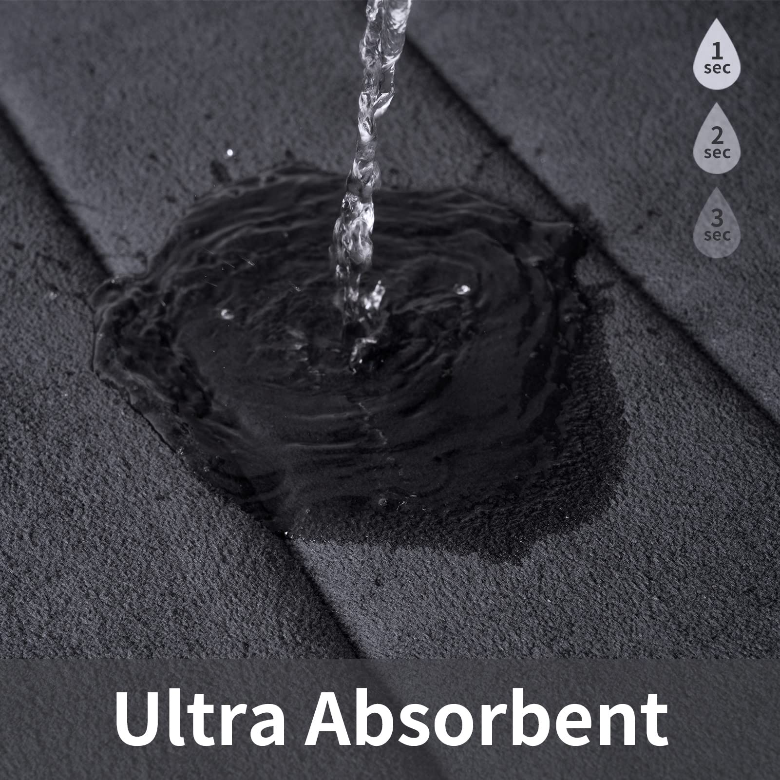 ROSMARUS Memory Foam Bath Mat 20? x 32?  Water Absorbent Shower Mat  Thick Bath Rugs for Bathroom Non Slip with PVC Backing  Ultra Soft Bathroom Rugs for Bathroom Floor & Tub  Charcoal Gray