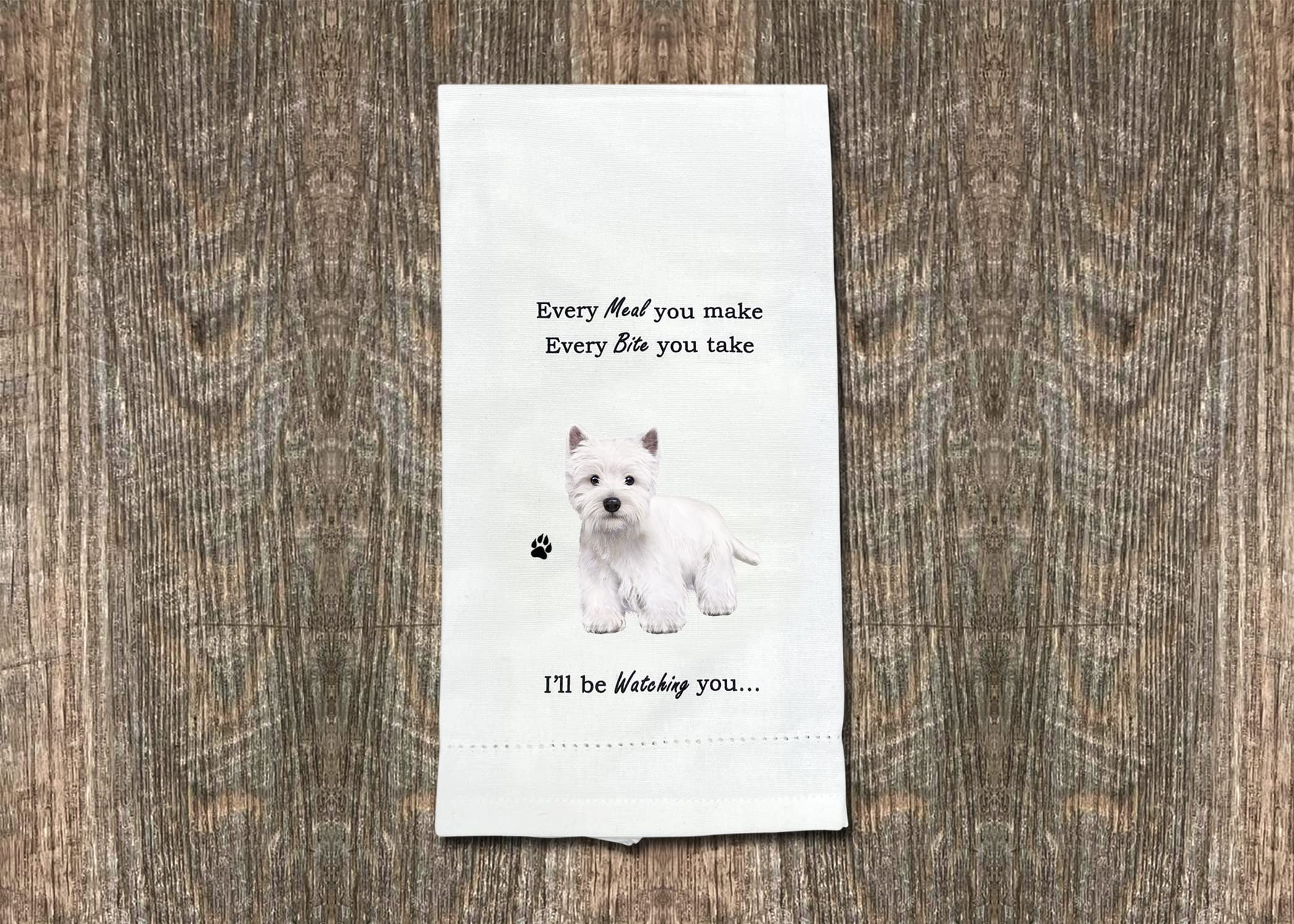 Westie Kitchen Towel - Soft Highly Absorbent - Westie Gifts - Dish Towels For Washing Dishes - Tea Towels - Reusable - Quick Dry