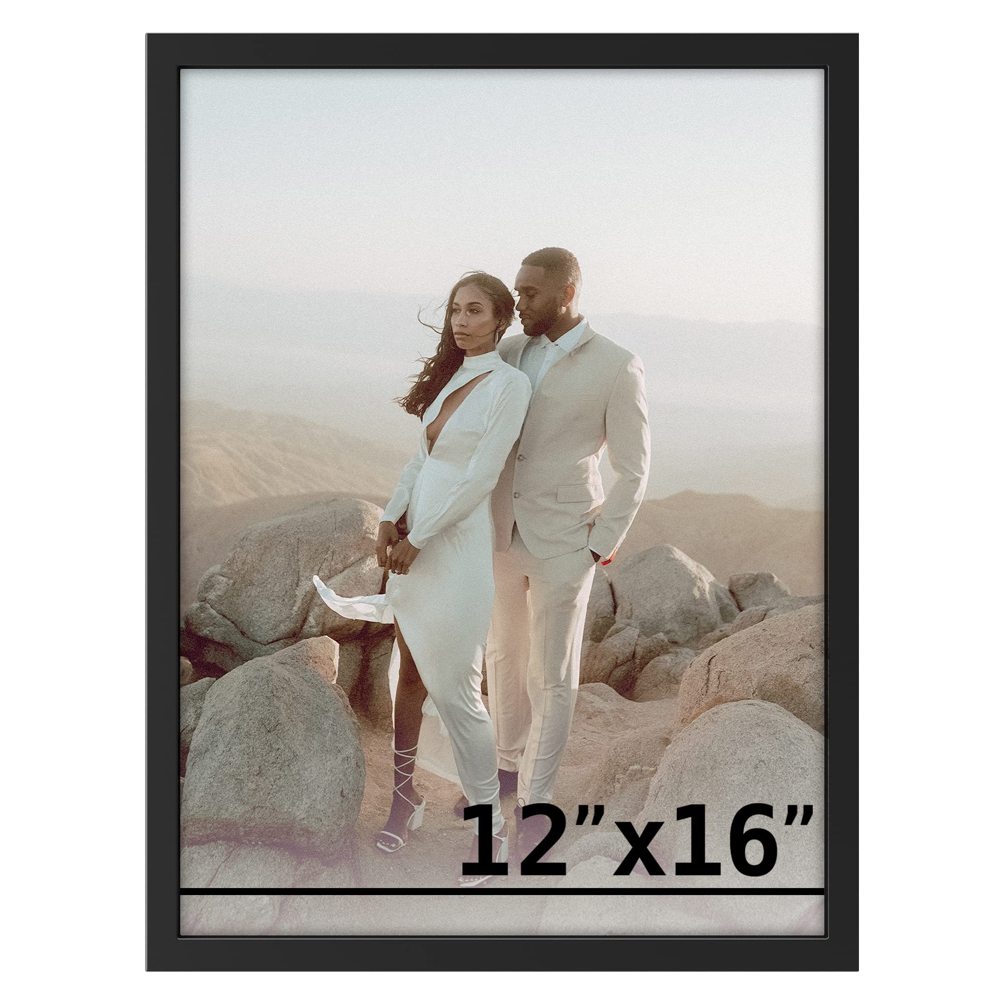 Signleader Custom Framed Wall Art Square Tile Gallery Print, Personalized Matte Vinyl Panel Photos With Frame, Wedding, Family,