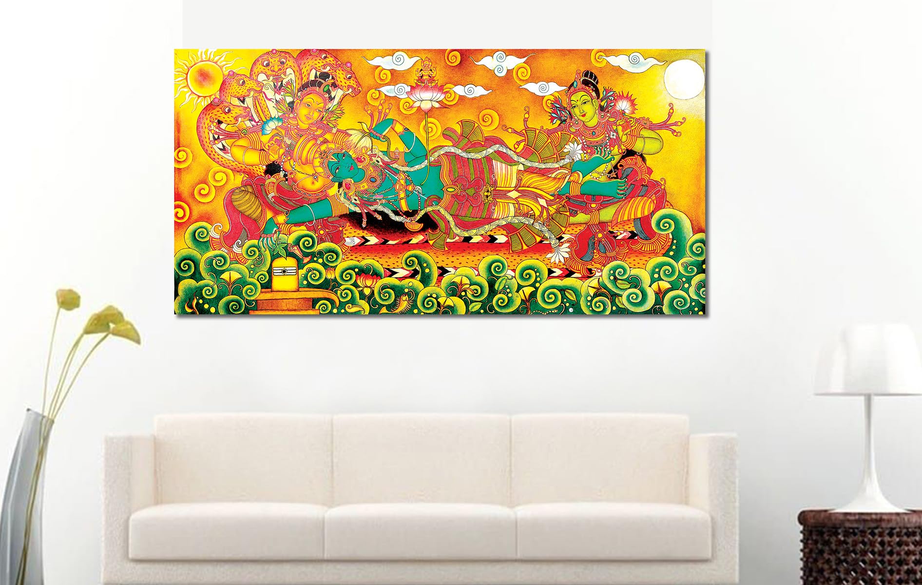 Namaste Home - Canvas Painting - Shree Vishnu Avtar - Krishna Painting - Traditional - Canvas Painting for Home and Office Decor