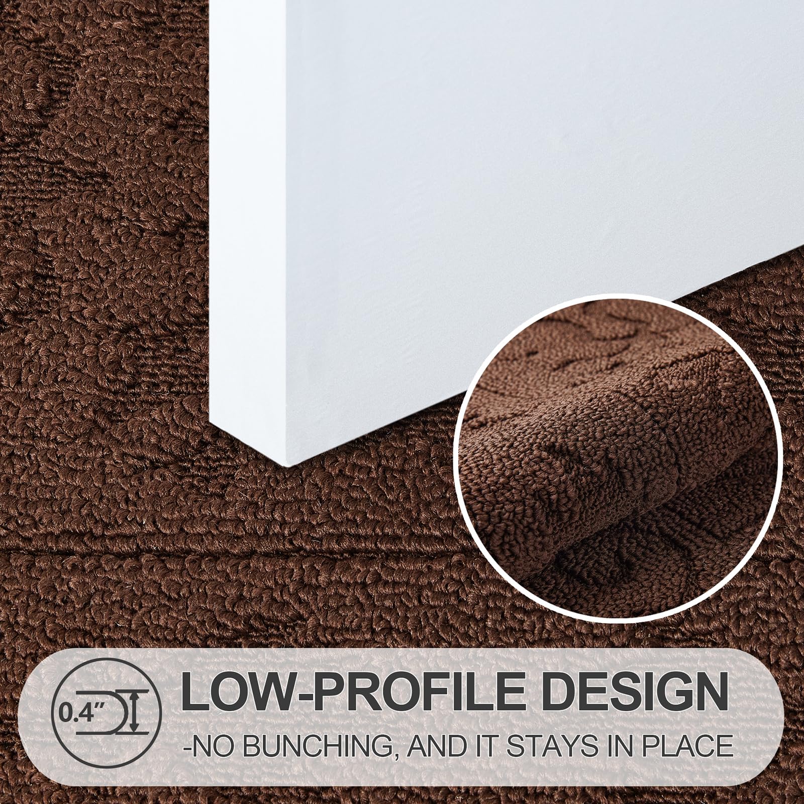 Foneyi Indoor Door Mat, Front Back Door Mat 36'' X 59'' Non-Slip Rubber Backing Door Rug, Machine Washable Entry Rug, Low Profil