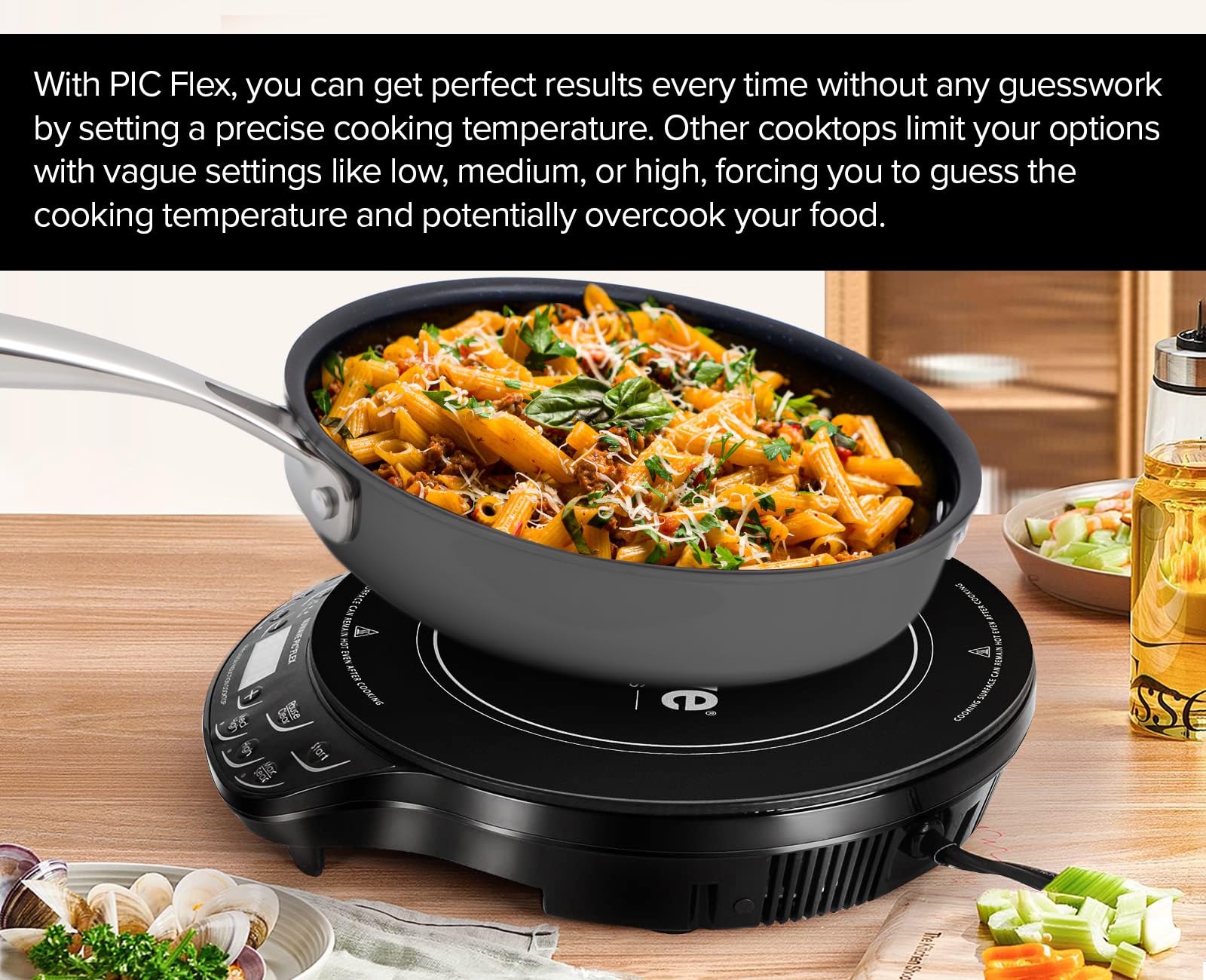 Nuwave Flex Precision Induction Cooktop, 10.25    Shatter-Proof Ceramic Glass, 6.5    Heating Coil, 45 Temps From 100F To 500F,