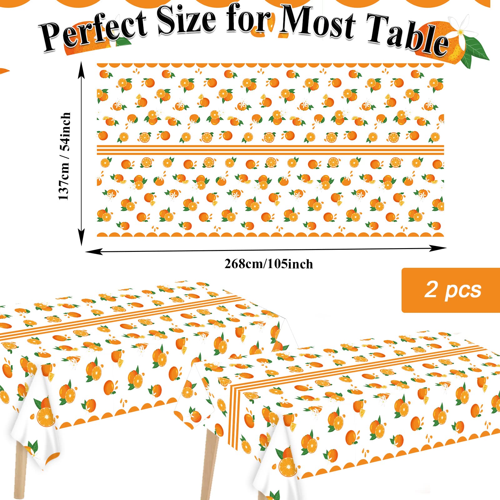 98 Pcs Little Cutie Party Supplies Includes Plates, Napkins, Table Covers, Ideal For Summer Fruit Party Birthday Theme Party Dec